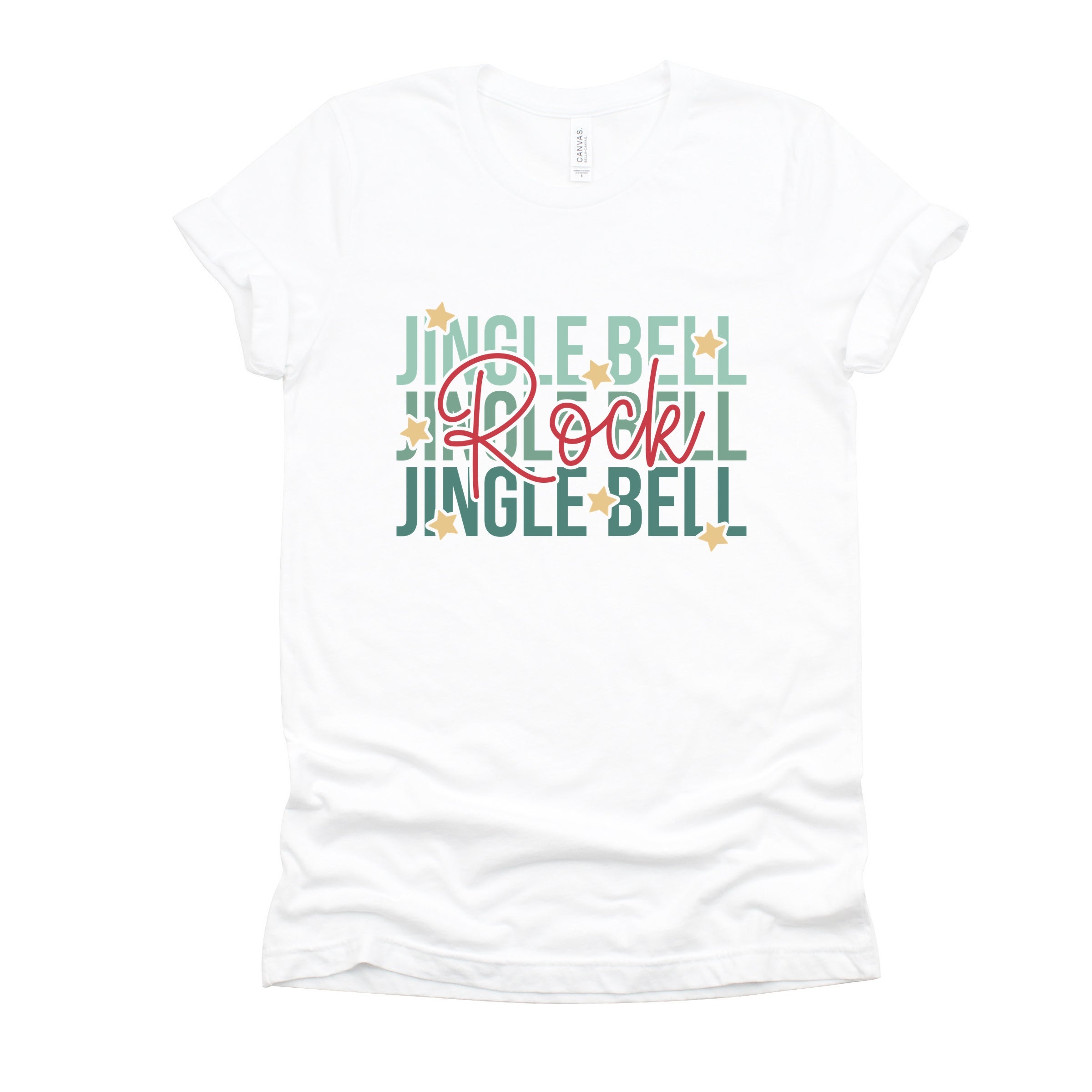 Jingle Bell Rock Stacked Stars - Womens Short Sleeve Tee