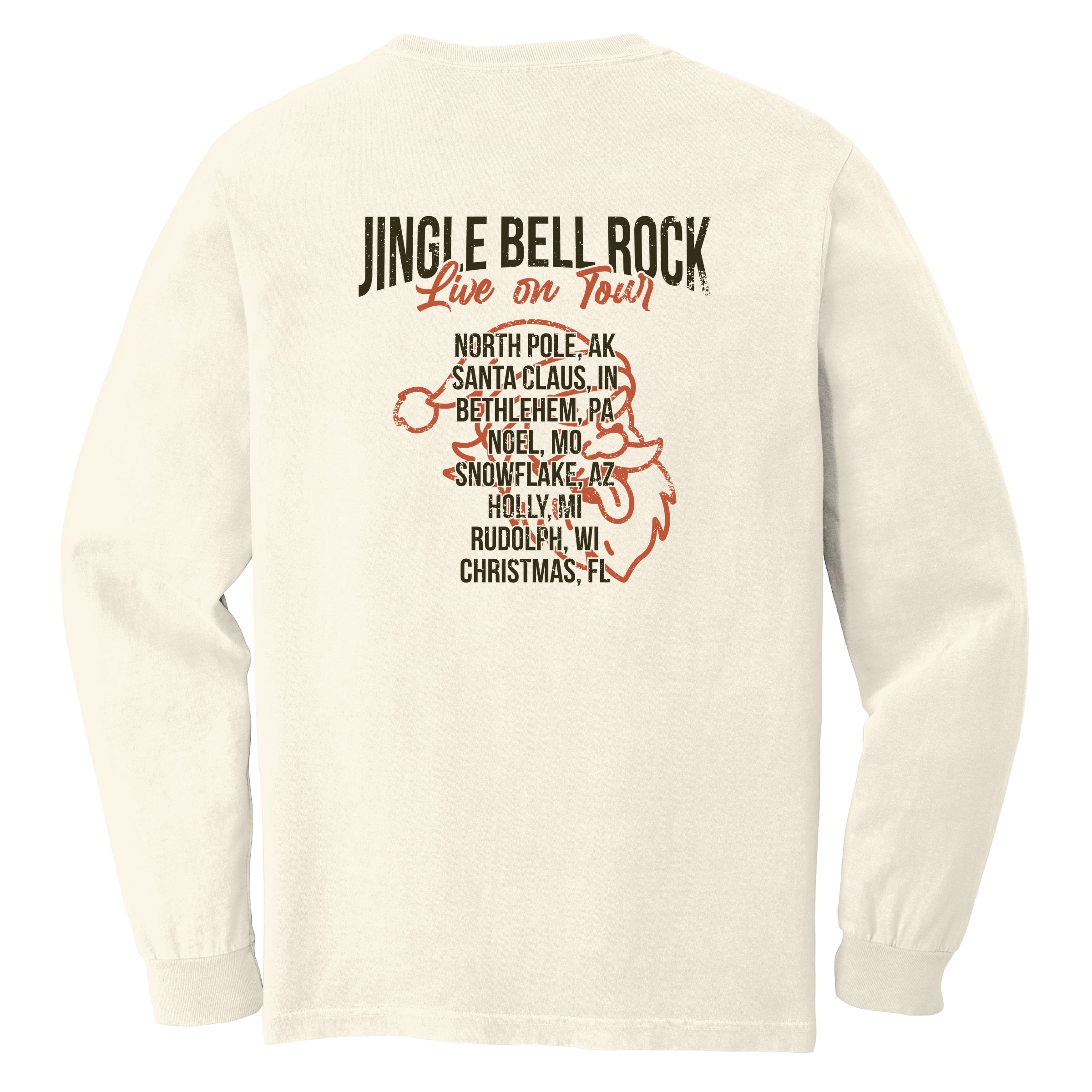 Jingle Bell Rock World Tour - Womens Garment Dyed Long Sleeve