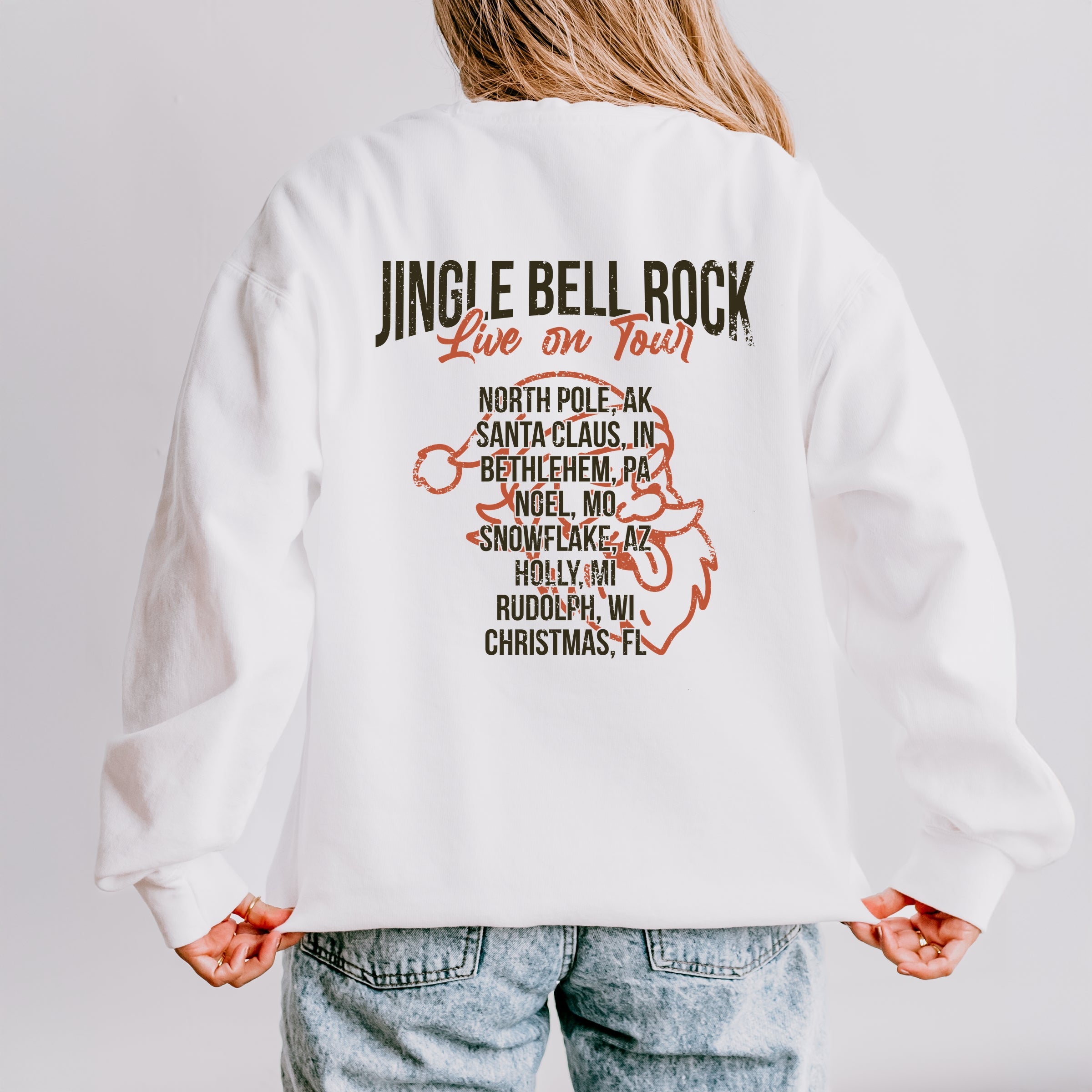 Jingle Bell Rock World Tour - Womens Lightweight Garment Dyed Sweatshirt