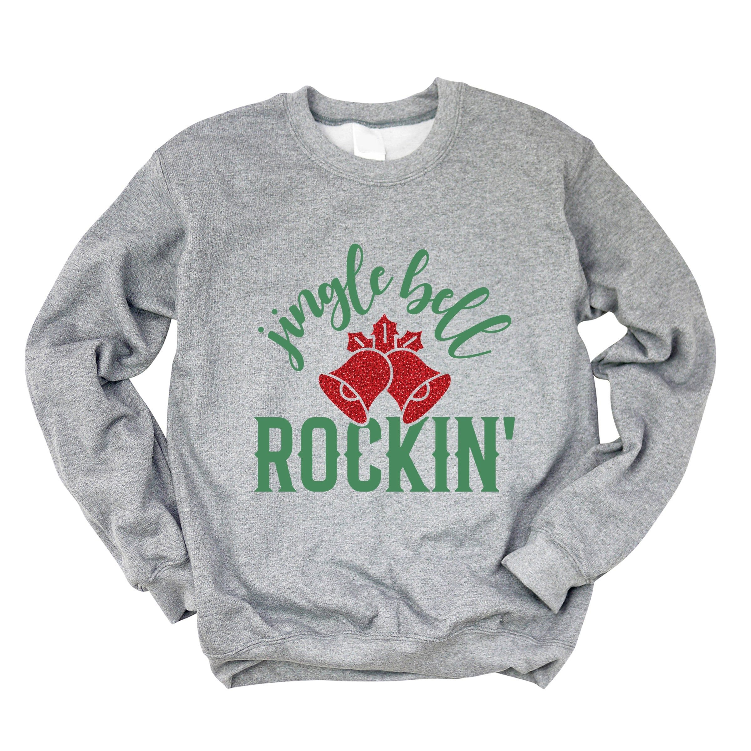 Jingle Bell Rockin' Bell Glitter - Womens Sweatshirt