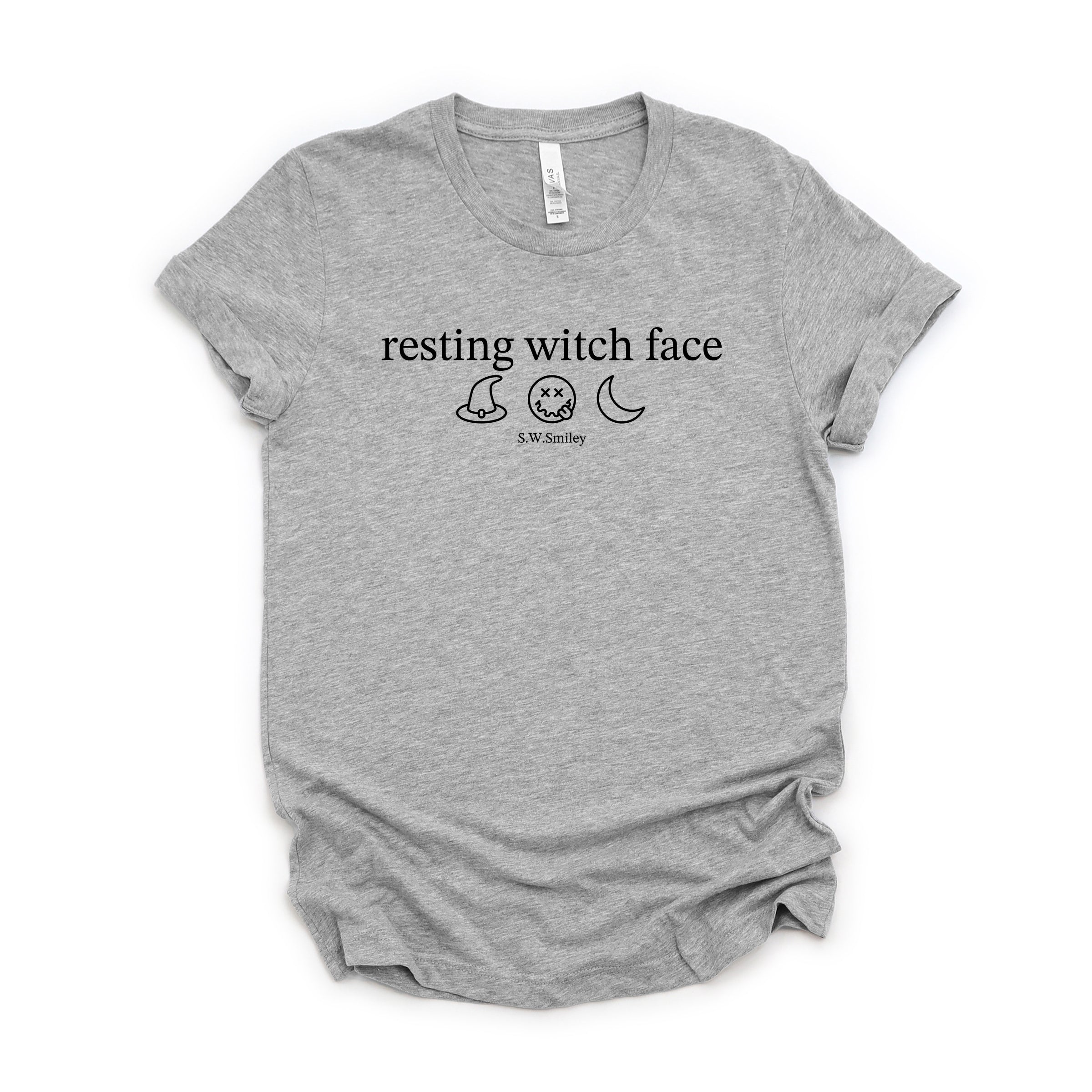 S.W.Smiley Resting Witch Face Typewriter - Women's Short Sleeve Graphic T-Shirt