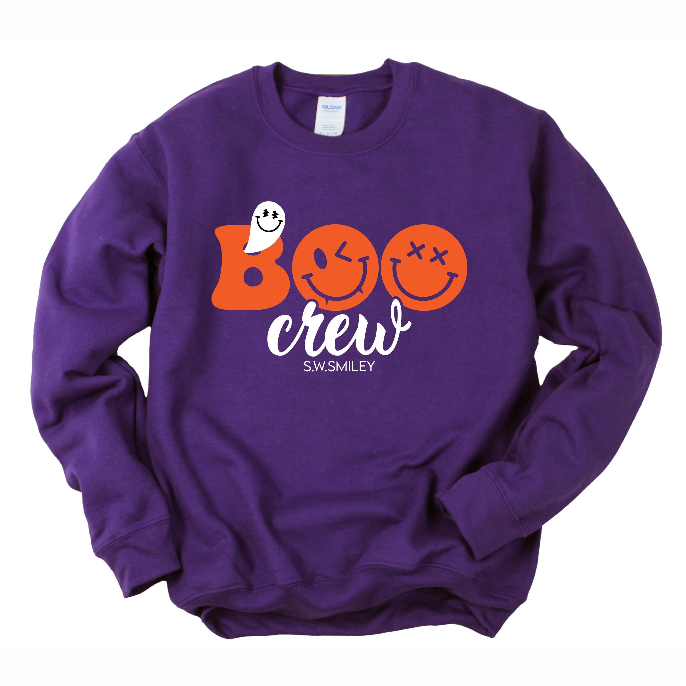 S.W.Smiley Boo Crew - Women's Graphic Sweatshirt