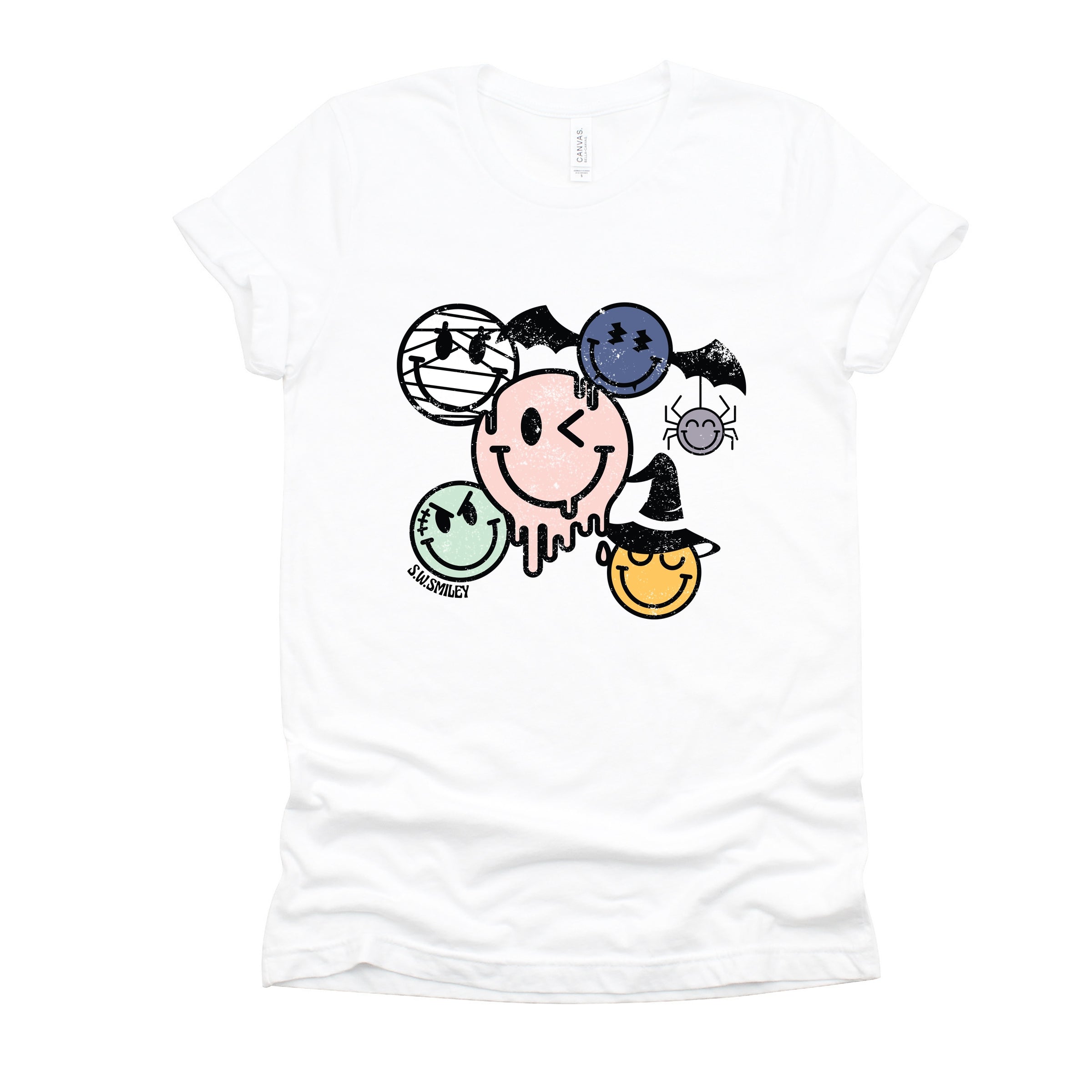 S.W.Smiley Halloween Smileys - Women's Short Sleeve Graphic T-Shirt