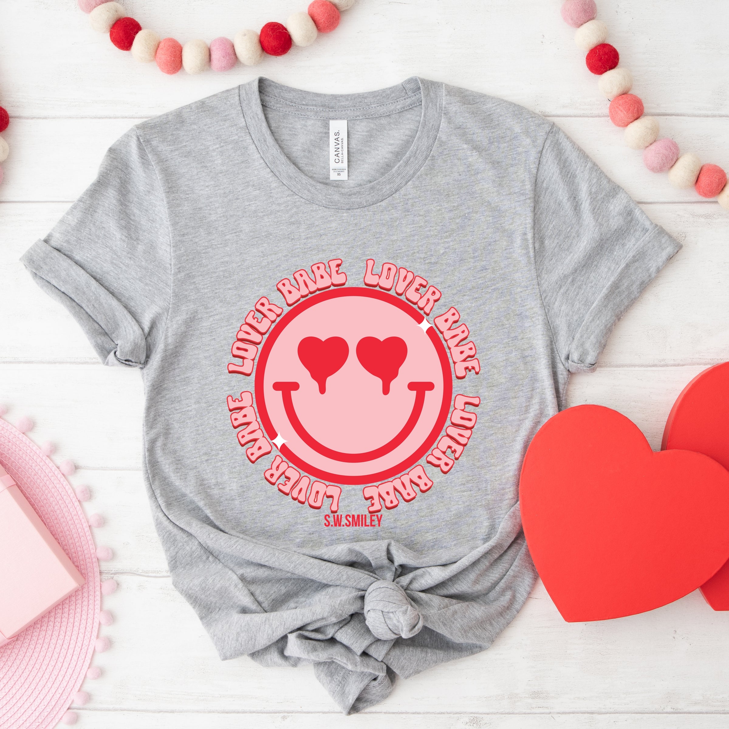 S.W.Smiley Lover Babe Smiley Face - Women's Short Sleeve Graphic T-Shirt