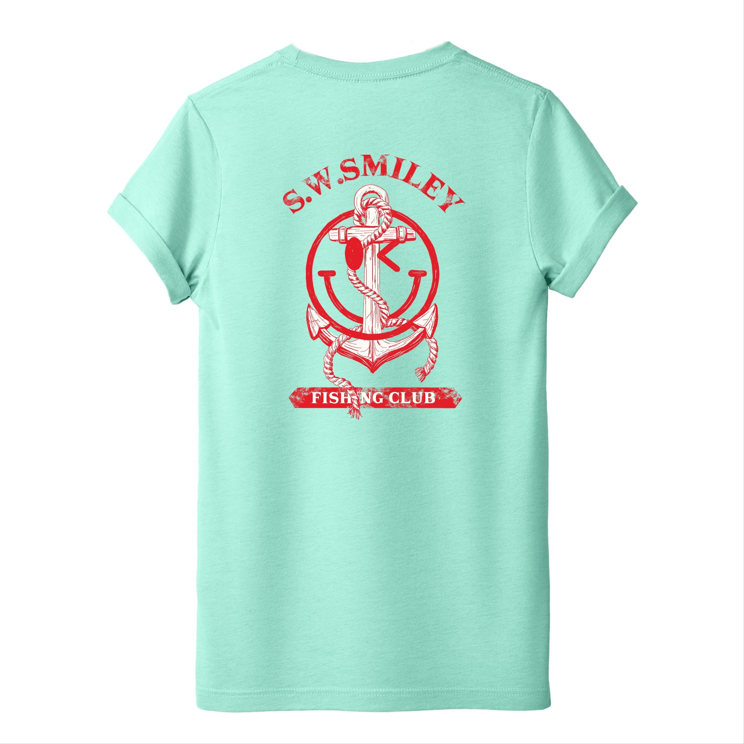 S.W.Smiley Fishing Club Anchor - Women's Short Sleeve Graphic T-Shirt