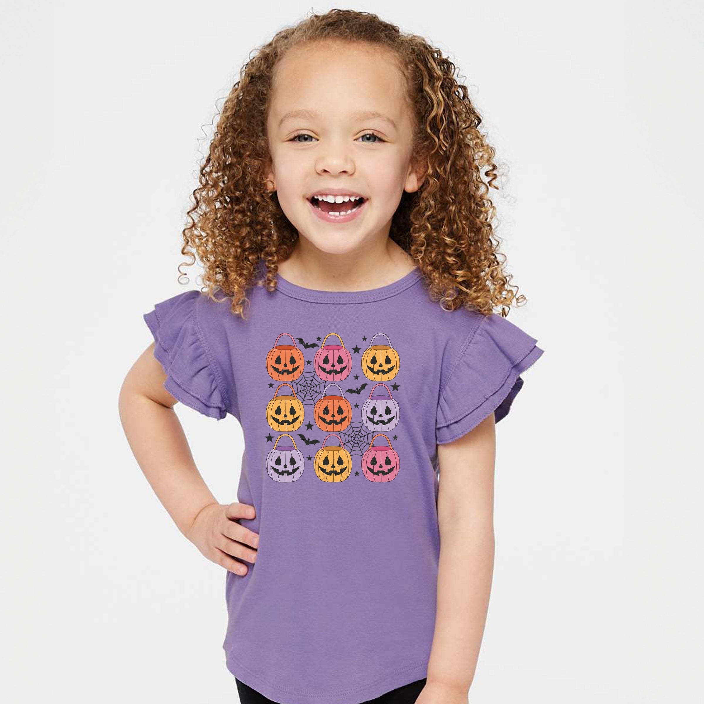 Pumpkin Basket Chart - Flutter Sleeve Graphic T-Shirt
