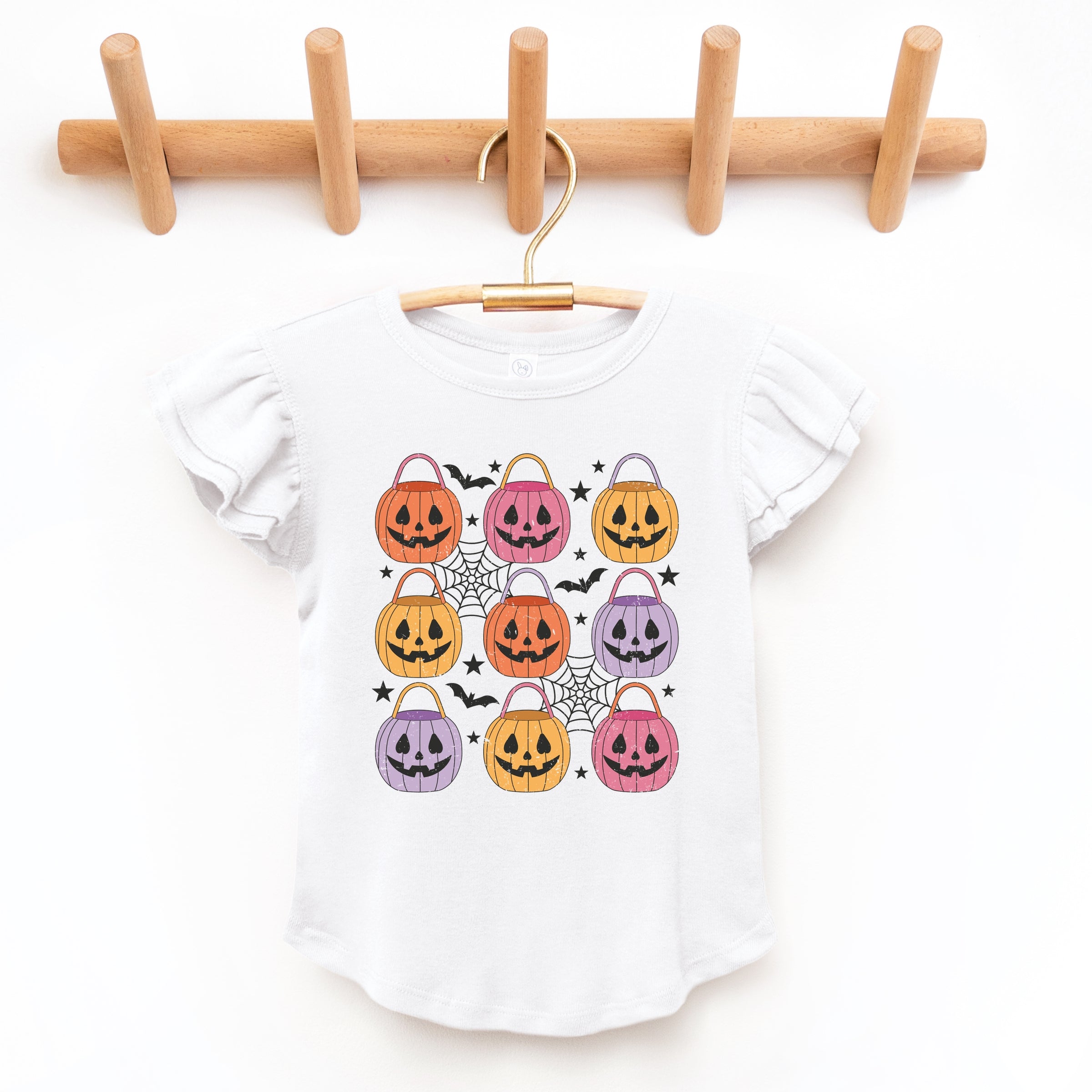 Pumpkin Basket Chart - Flutter Sleeve Graphic T-Shirt