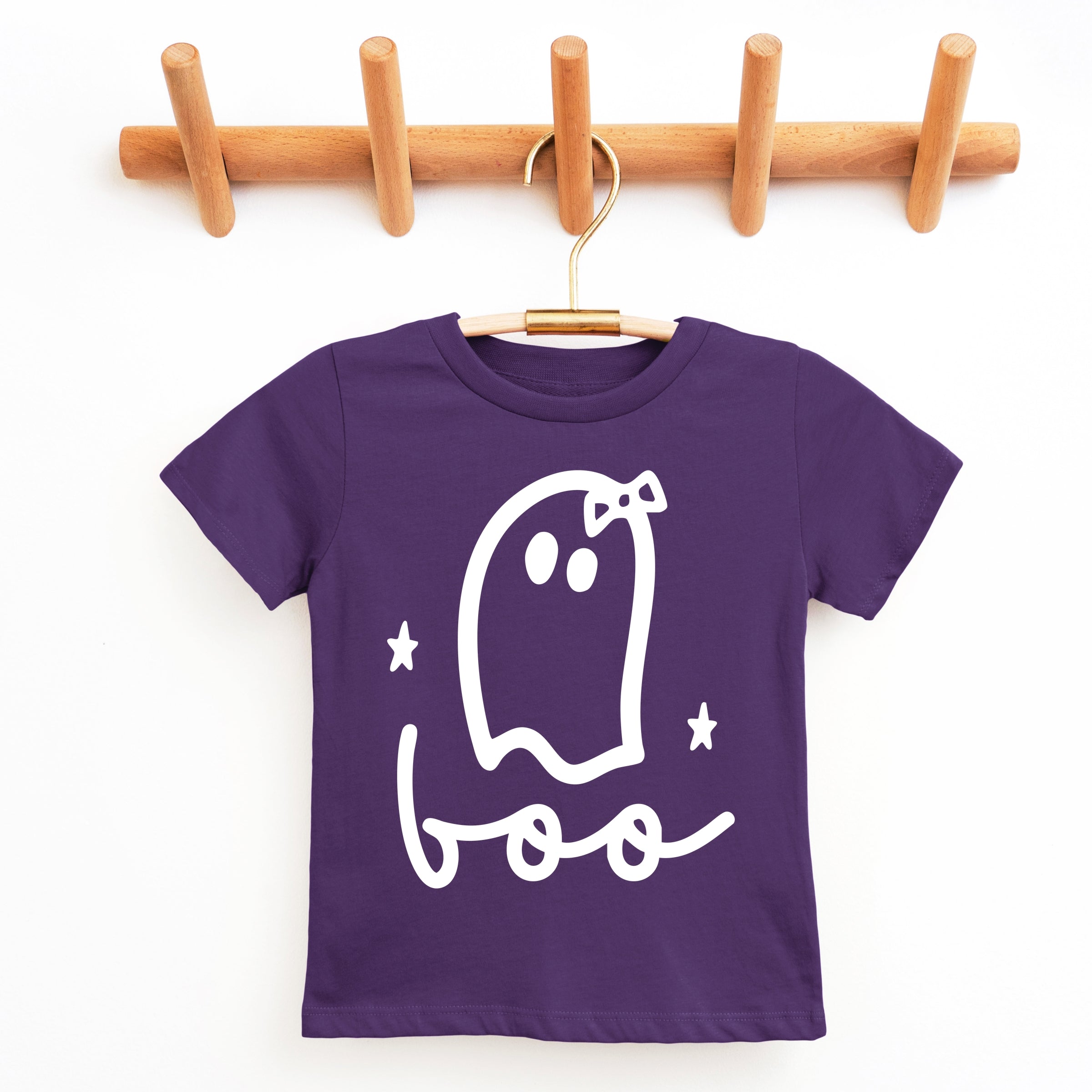 Boo Ghost Bow - Youth Short Sleeve Graphic T-Shirt and Toddler Short Sleeve Graphic T-Shirt