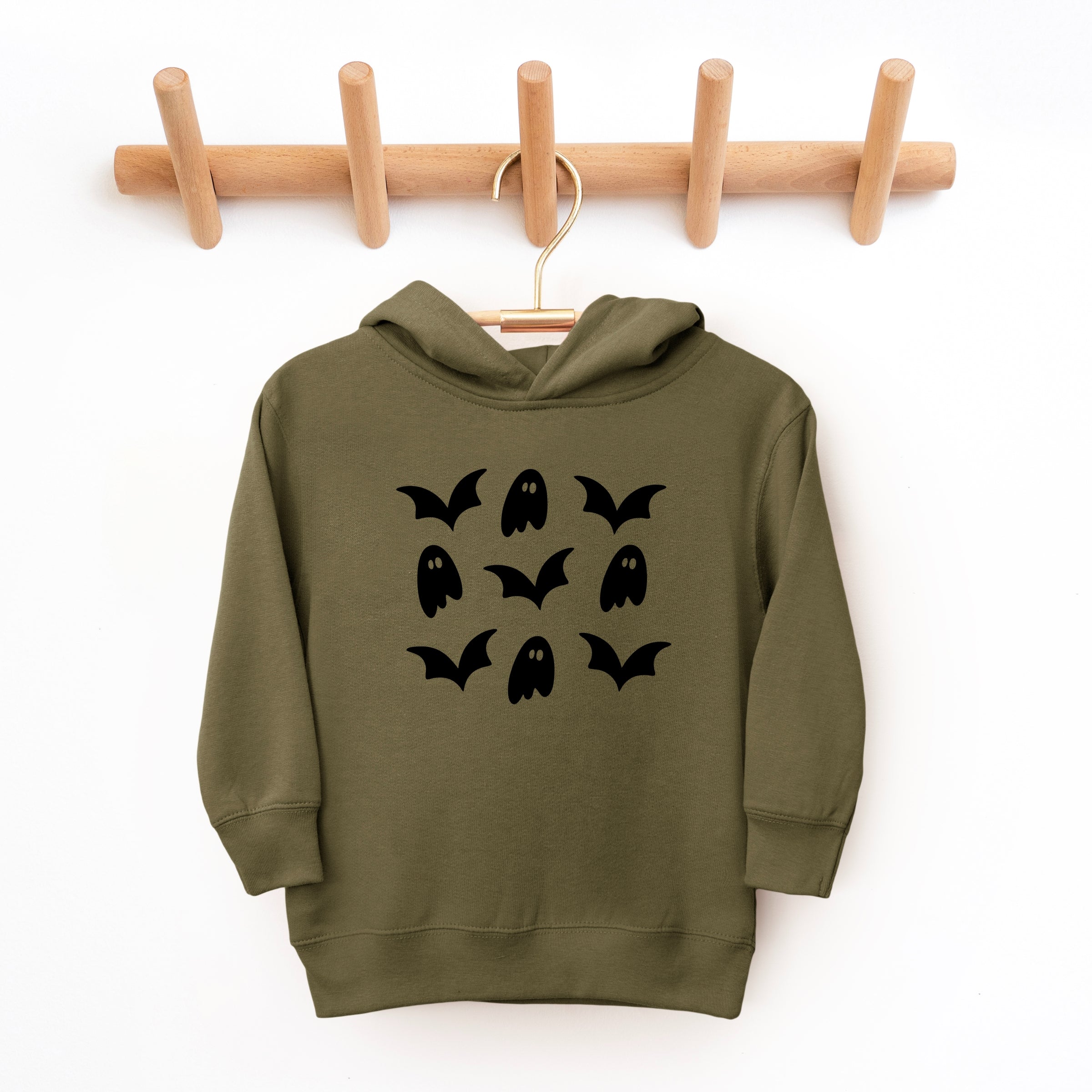 Ghosts and Bats Stacked - Toddler Hoodie