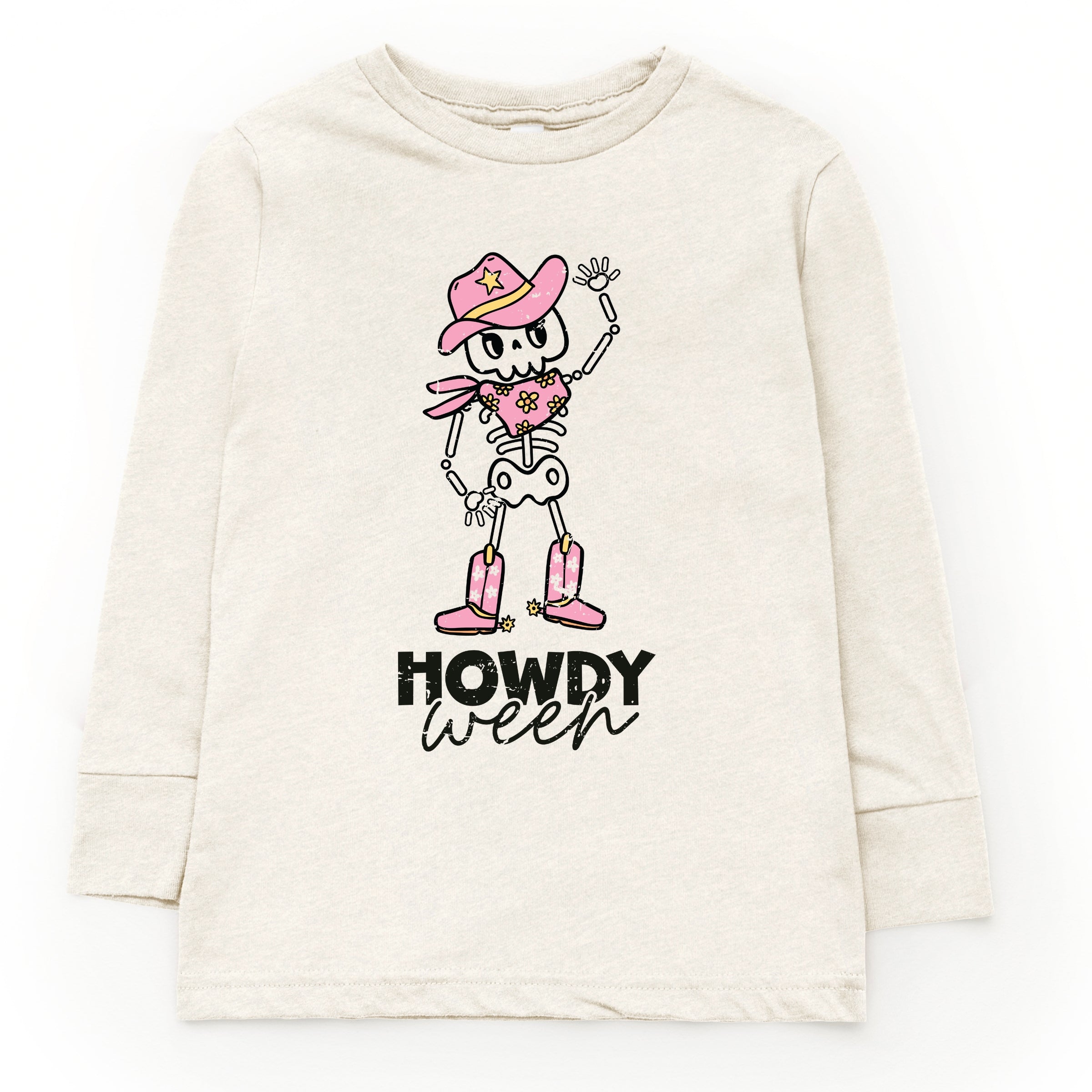 Howdyween Skeleton - Kids Toddler Long Sleeve Tee and Kids Youth Long Sleeve Tee