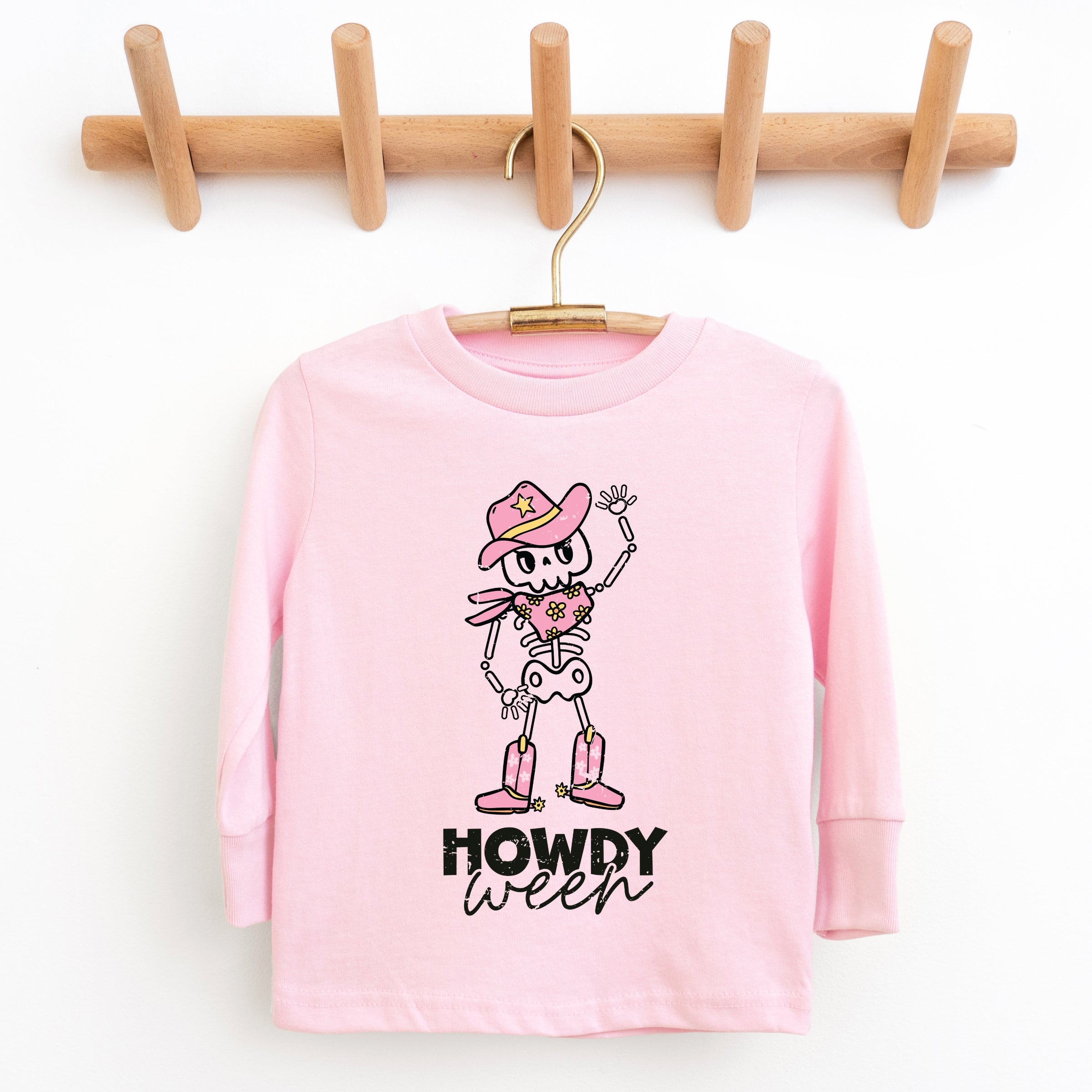 Howdyween Skeleton - Kids Toddler Long Sleeve Tee and Kids Youth Long Sleeve Tee