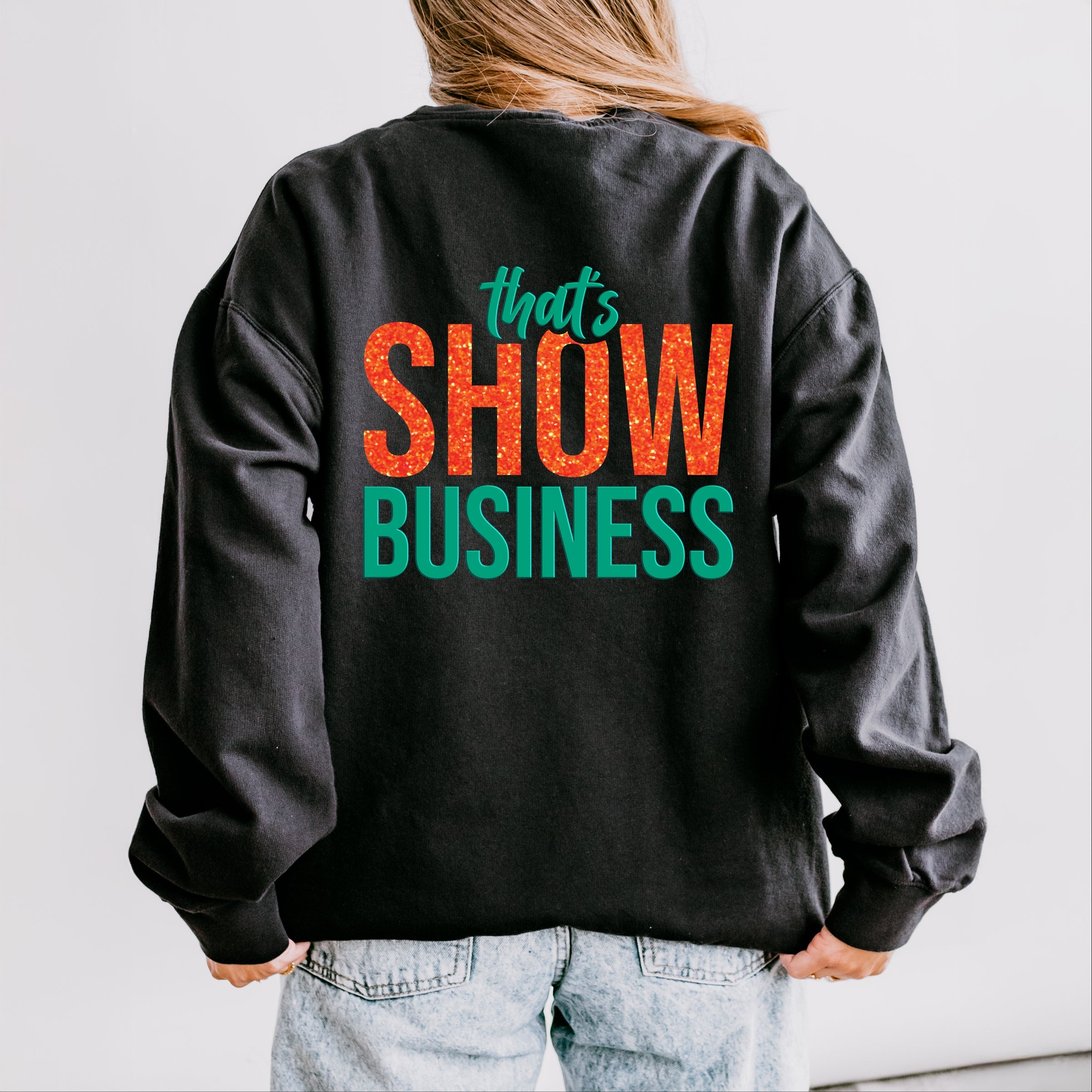 That's Show Business Puff/Glitter - Womens Lightweight Garment Dyed Sweatshirt