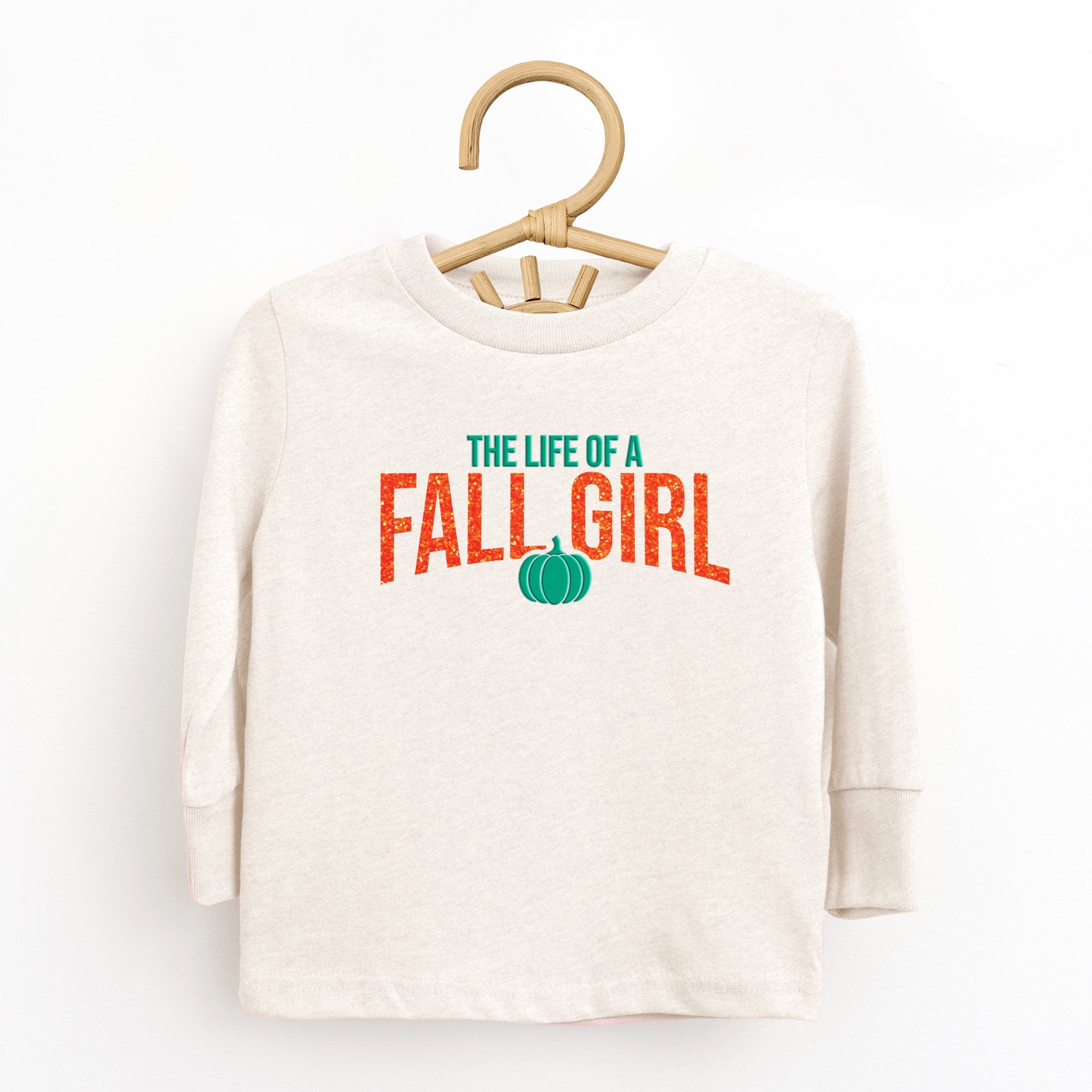 The Life Of A Fall Girl Puff/Glitter - Kids Youth Long Sleeve Tee and Kids Toddler Long Sleeve Tee