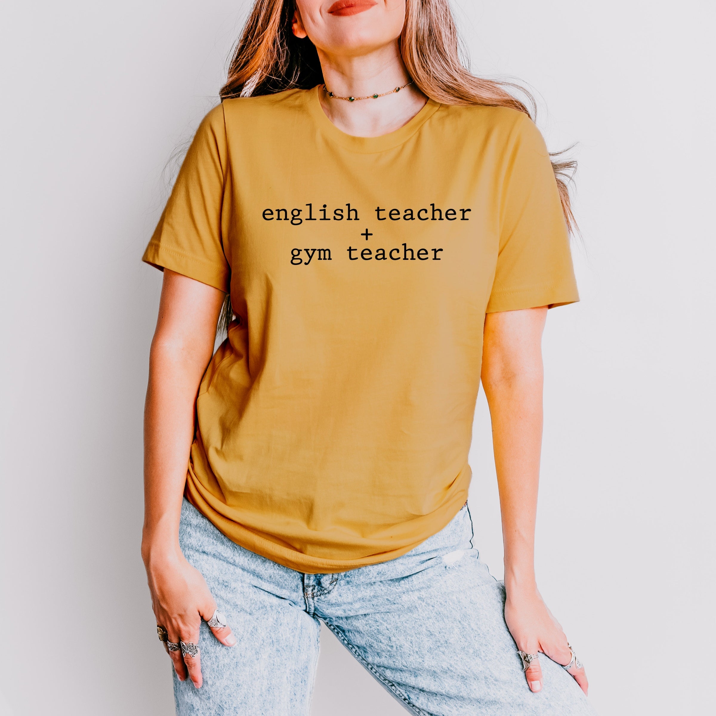 English Teacher + Gym Teacher Typewriter - Womens Short Sleeve Tee