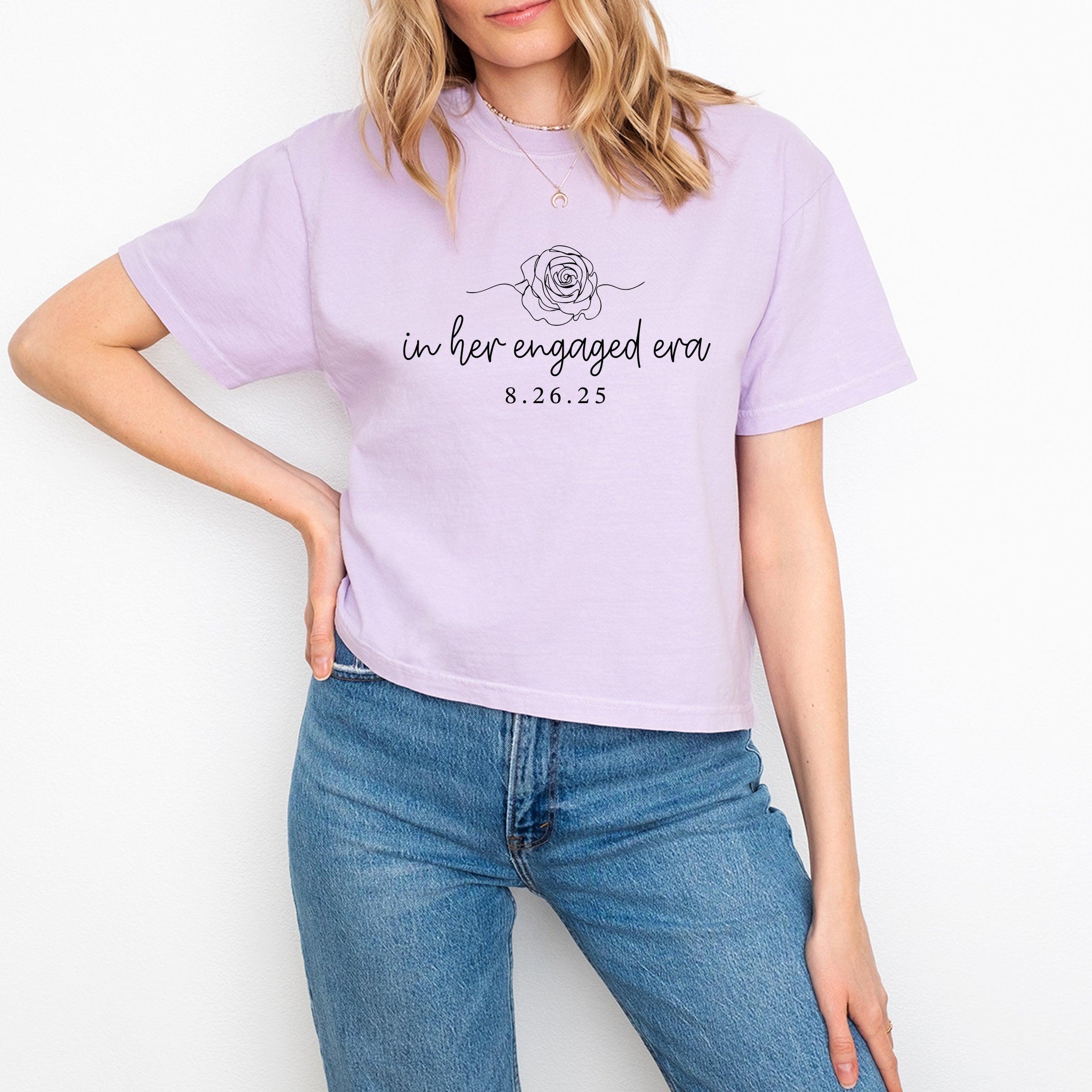 In Her Engaged Era - Womens Boxy Crop Top