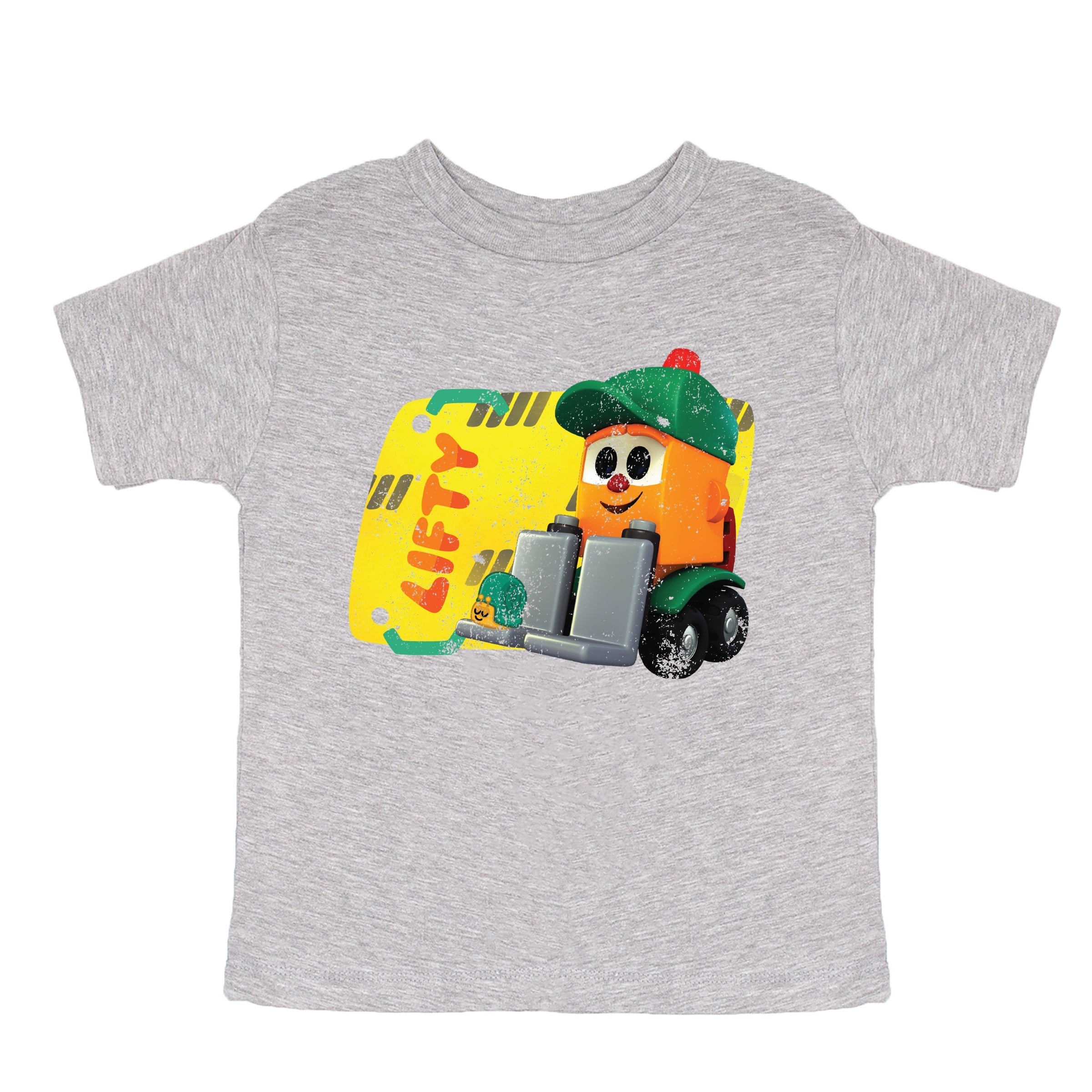 Leo the Truck Lifty Name Distressed - Toddler Short Sleeve Graphic T-Shirt
