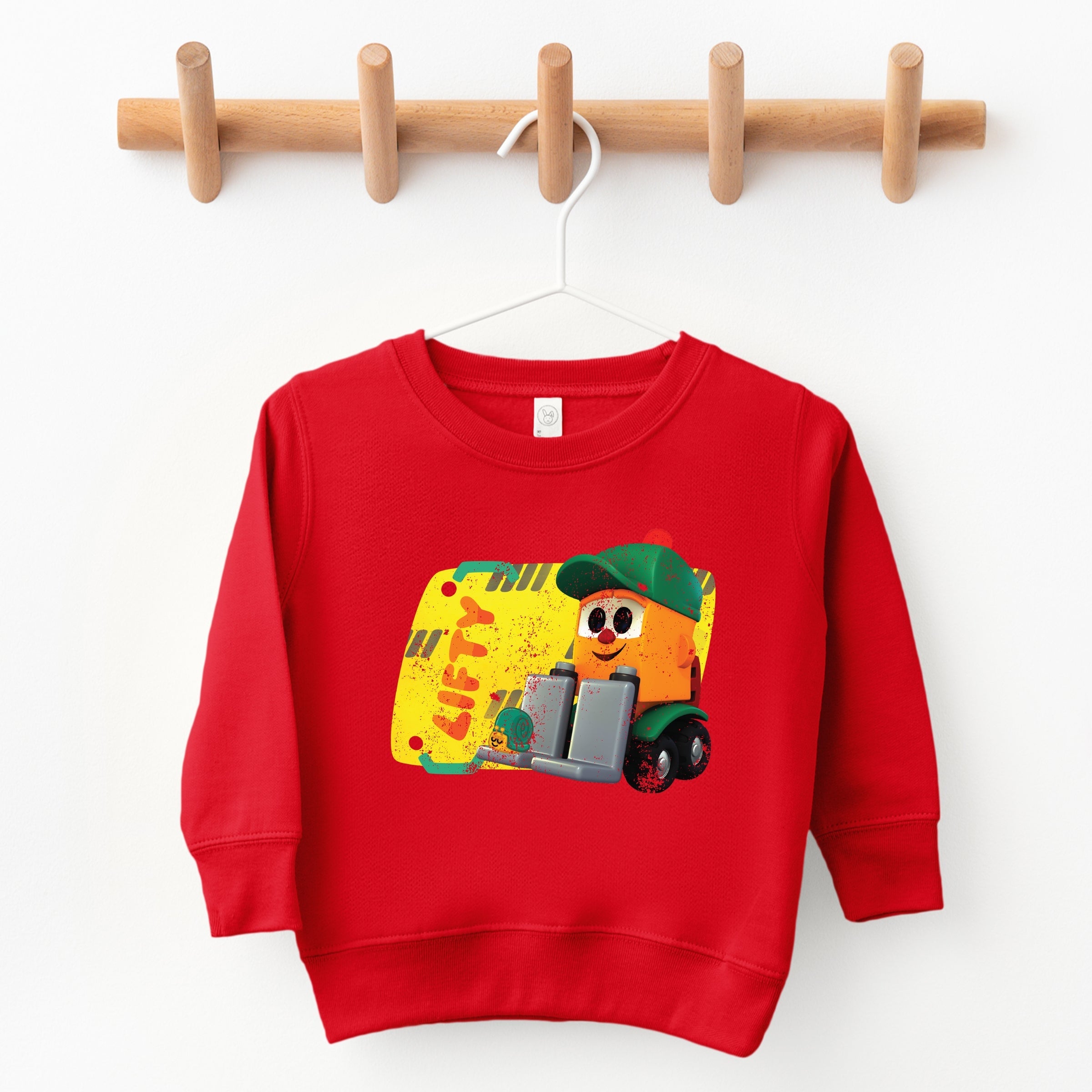 Leo the Truck Lifty Name Distressed - Toddler Graphic Sweatshirt