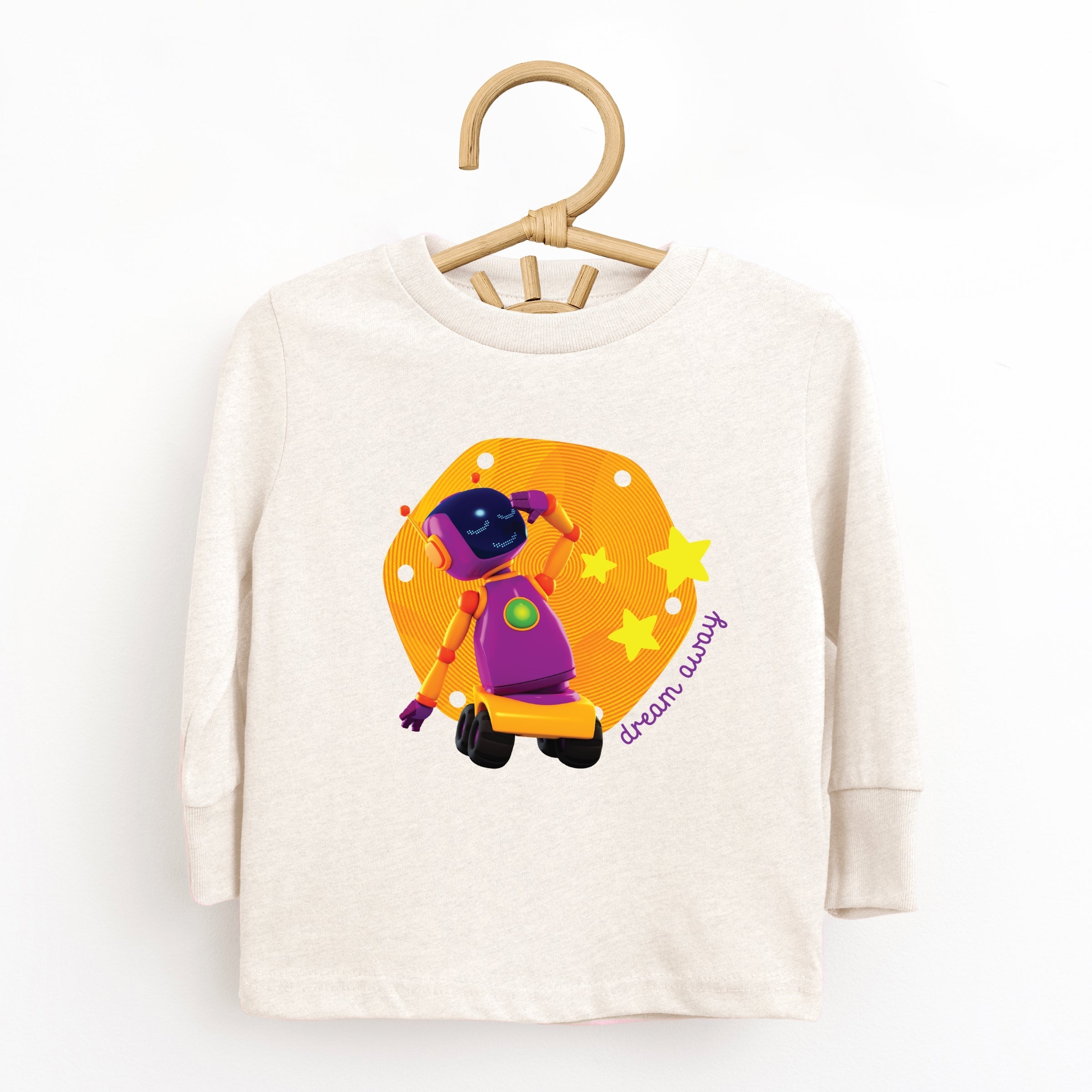 Leo the Truck Dream Away Robot - Kids Toddler Long Sleeve Graphic Tee