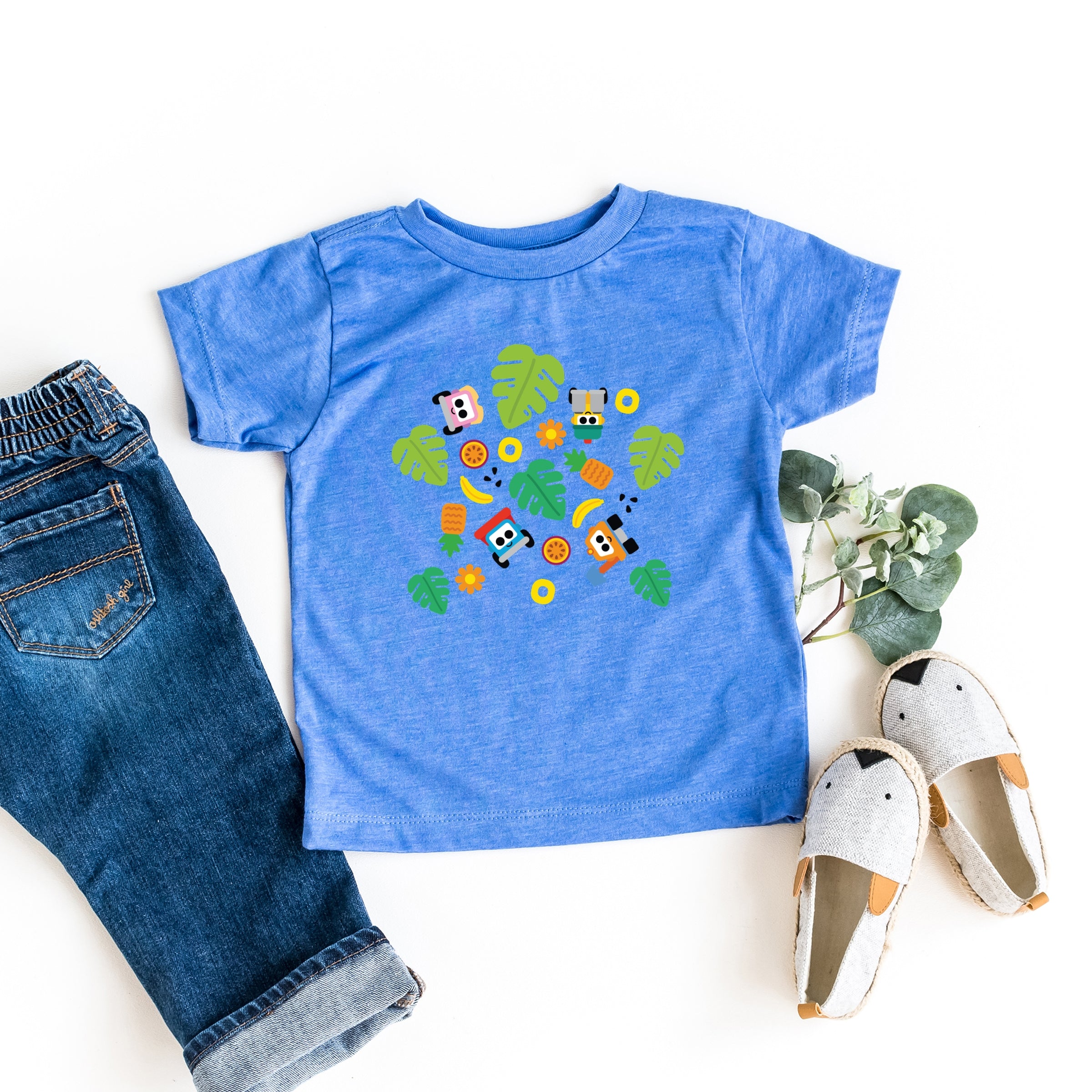 Leo the Truck Palm Leaves - Toddler Short Sleeve Graphic T-Shirt