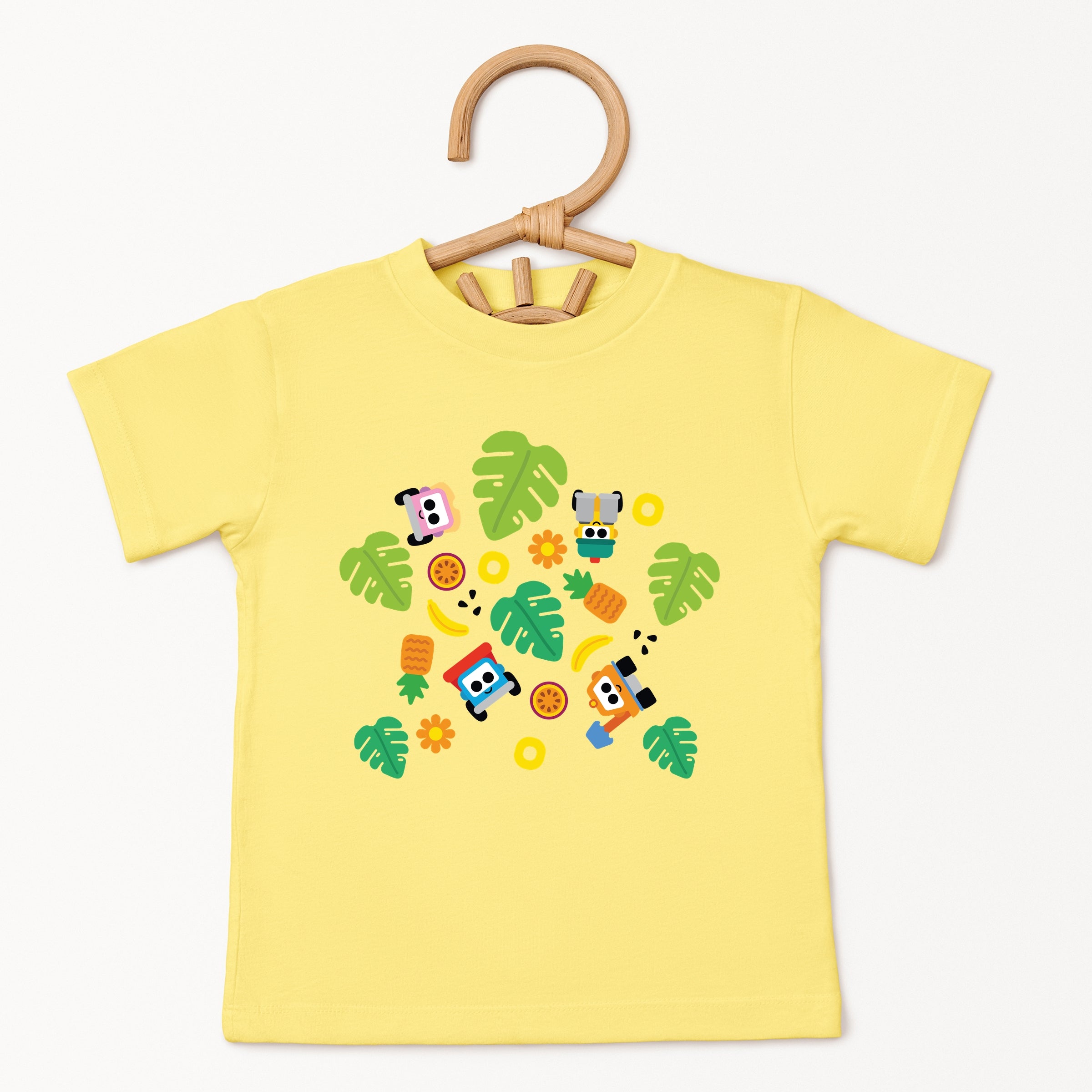 Leo the Truck Palm Leaves - Toddler Short Sleeve Graphic T-Shirt