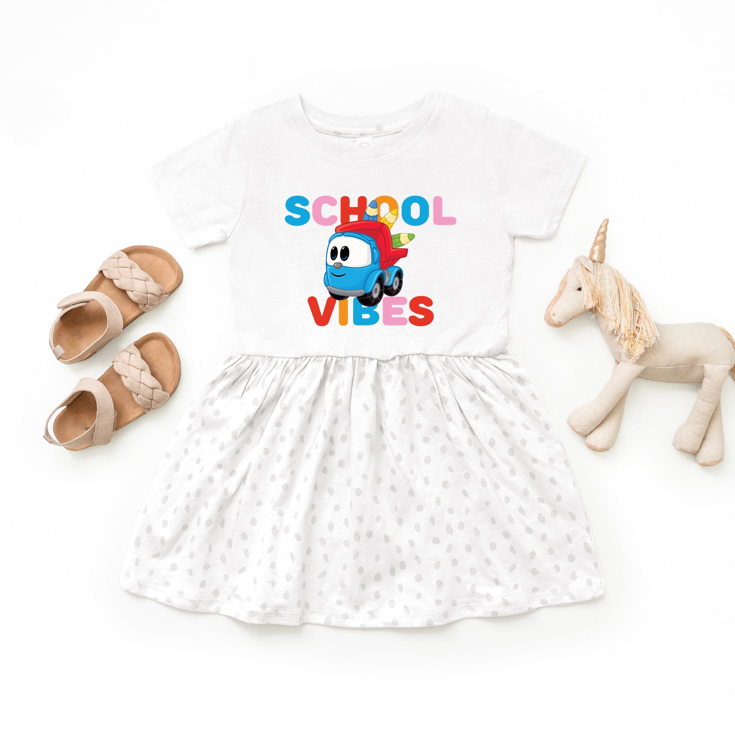 Leo the Truck School Vibes - Toddler Graphic Dress