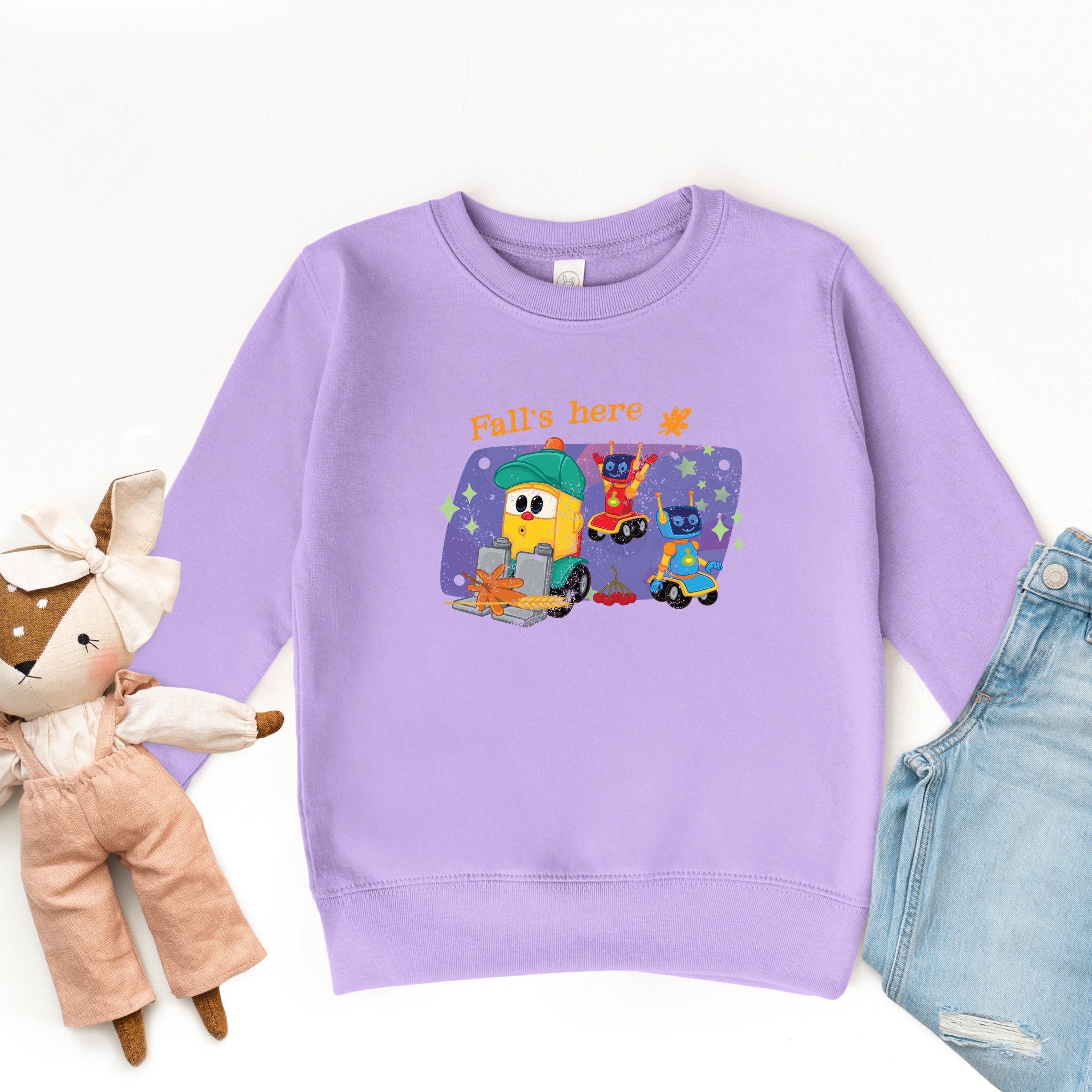Leo the Truck Fall's Here - Kids Toddler Graphic Sweatshirt