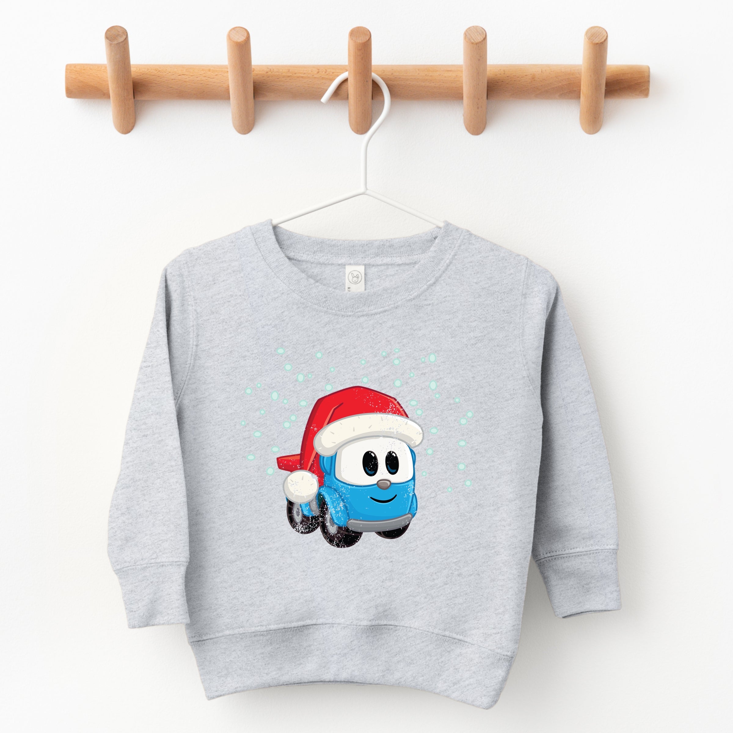 Leo the Truck Santa Hat Snow - Toddler Graphic Sweatshirt