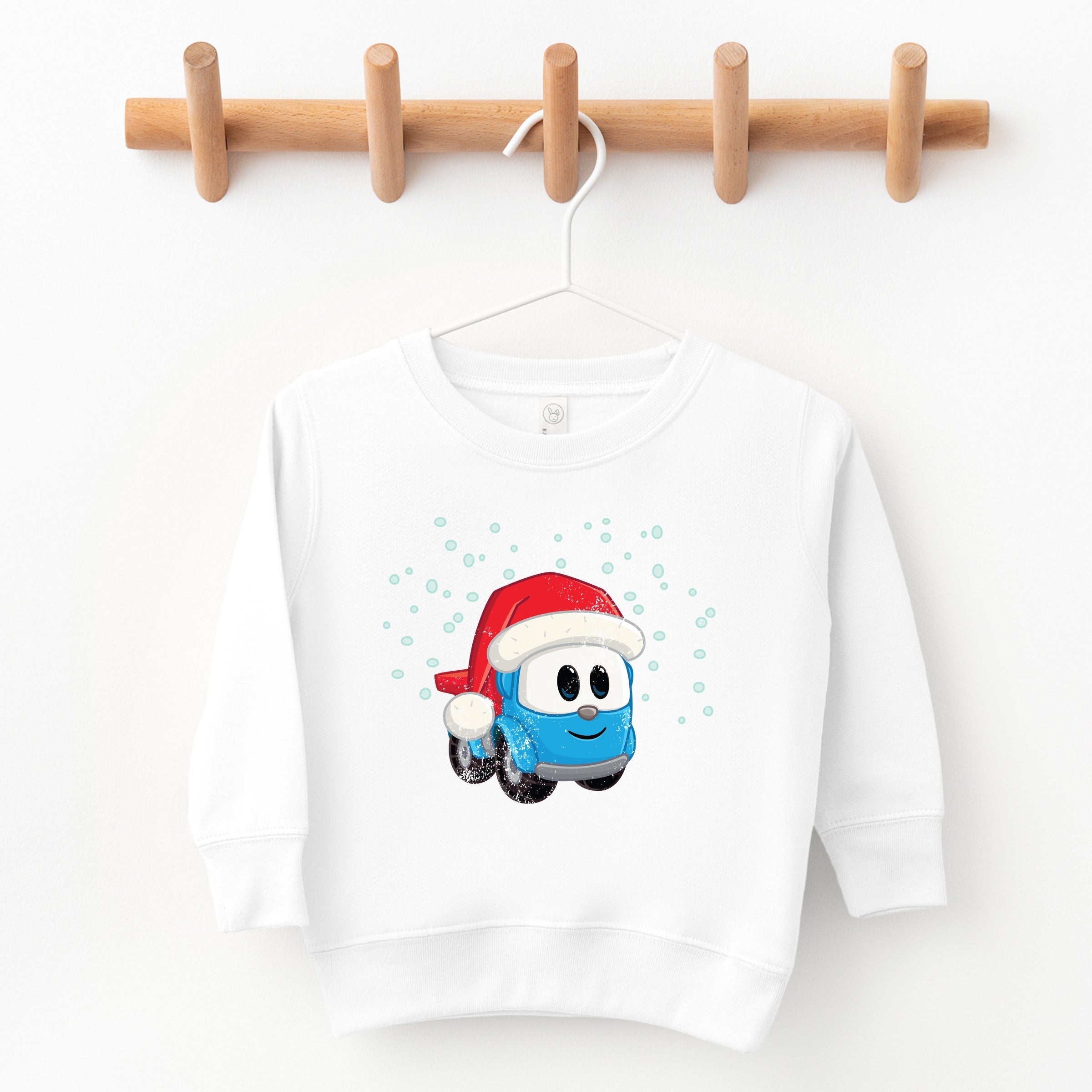 Leo the Truck Santa Hat Snow - Toddler Graphic Sweatshirt