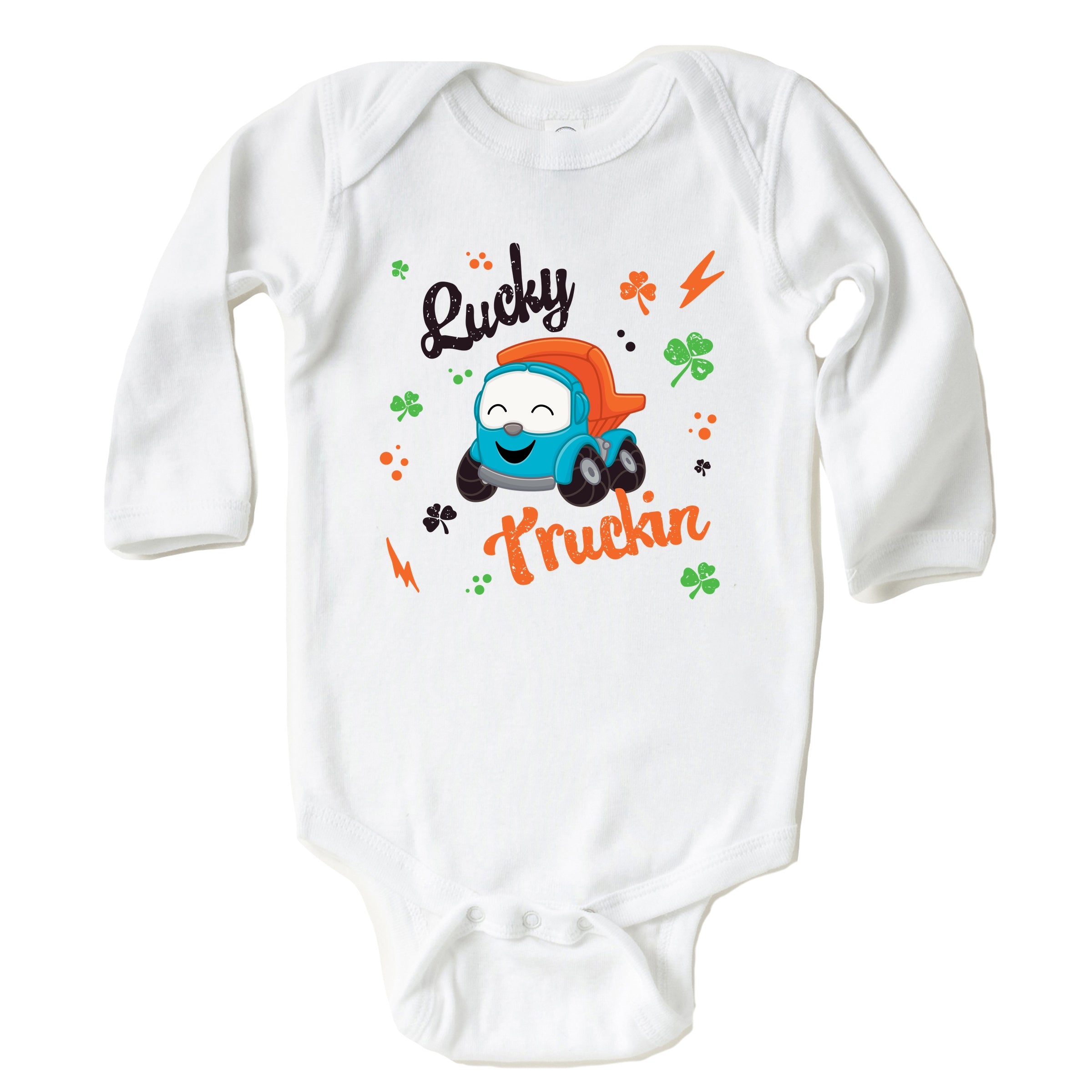 Leo the Truck Lucky Truckin - Baby Long Sleeve Bodysuit