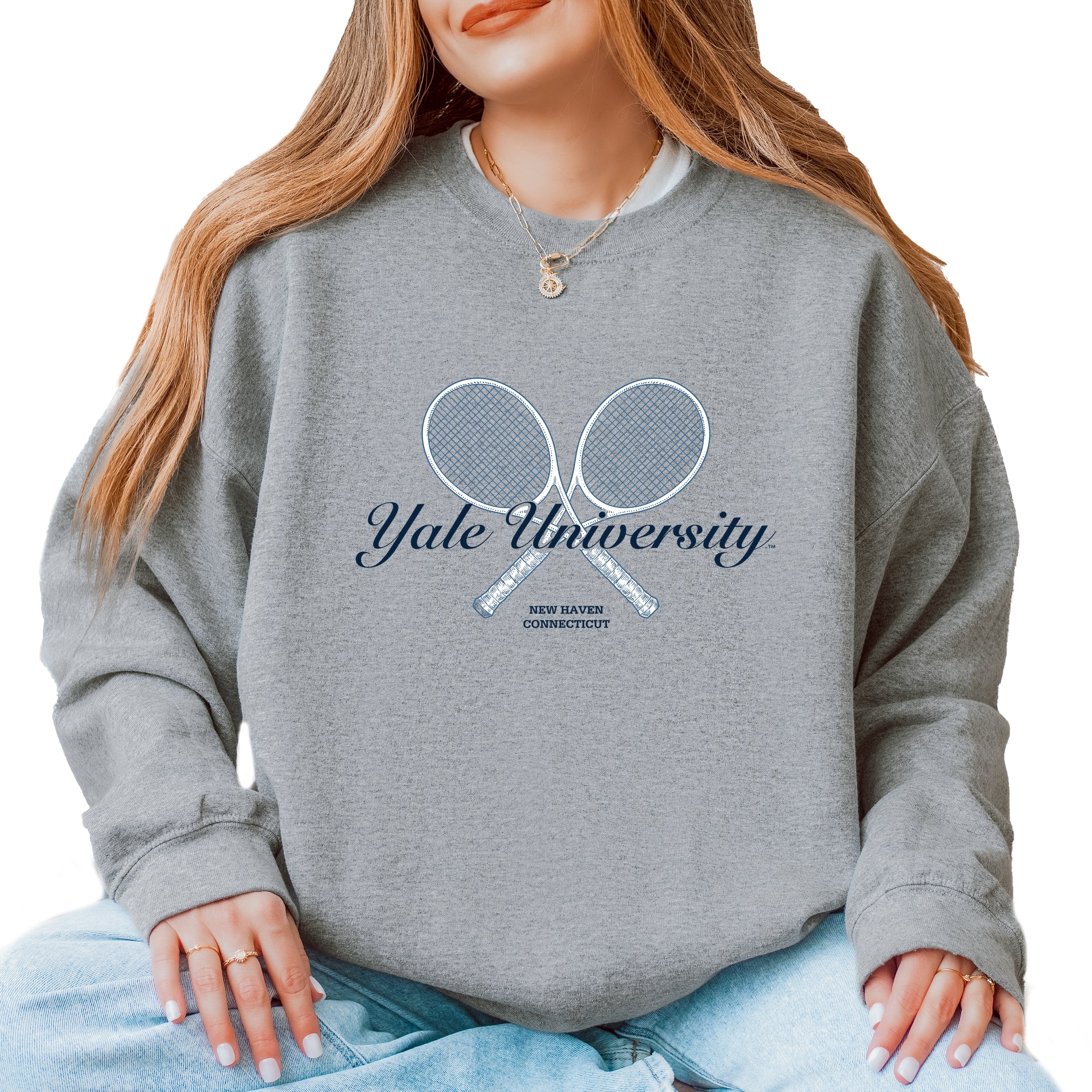 Yale University Tennis Rackets - Women's Graphic Sweatshirt
