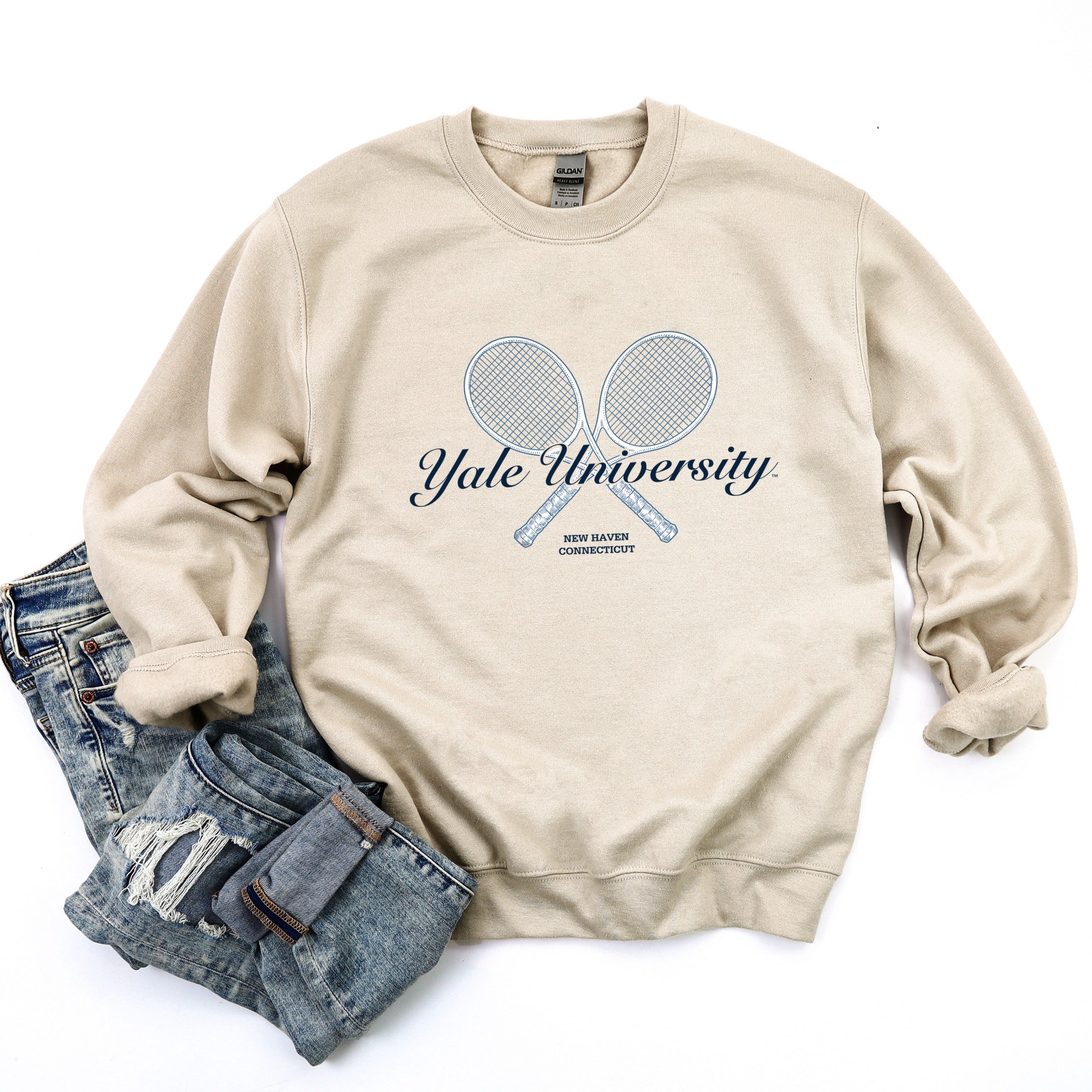 Yale University Tennis Rackets - Women's Graphic Sweatshirt