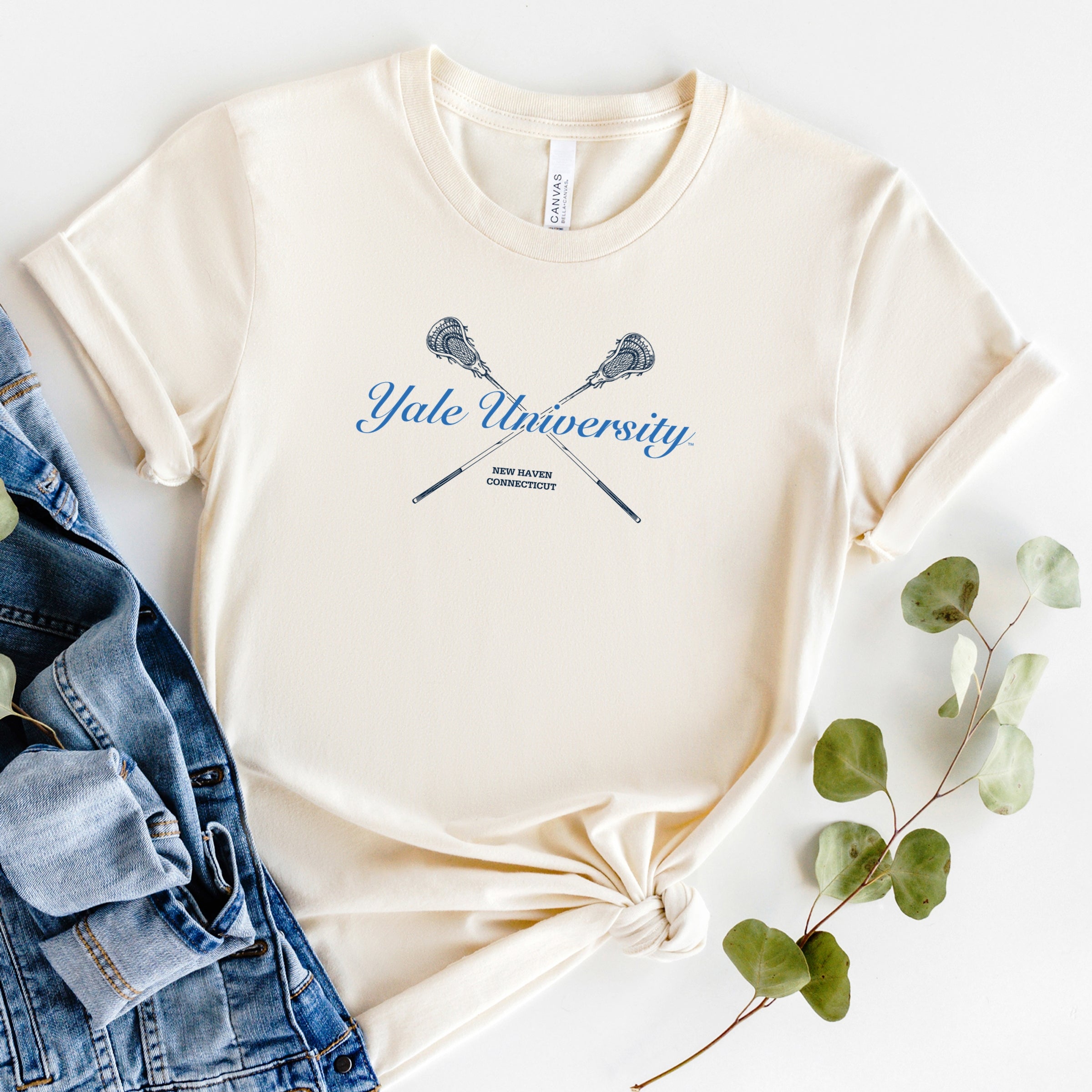 Yale University Lacrosse Sticks - Women's Short Sleeve Graphic T-Shirt