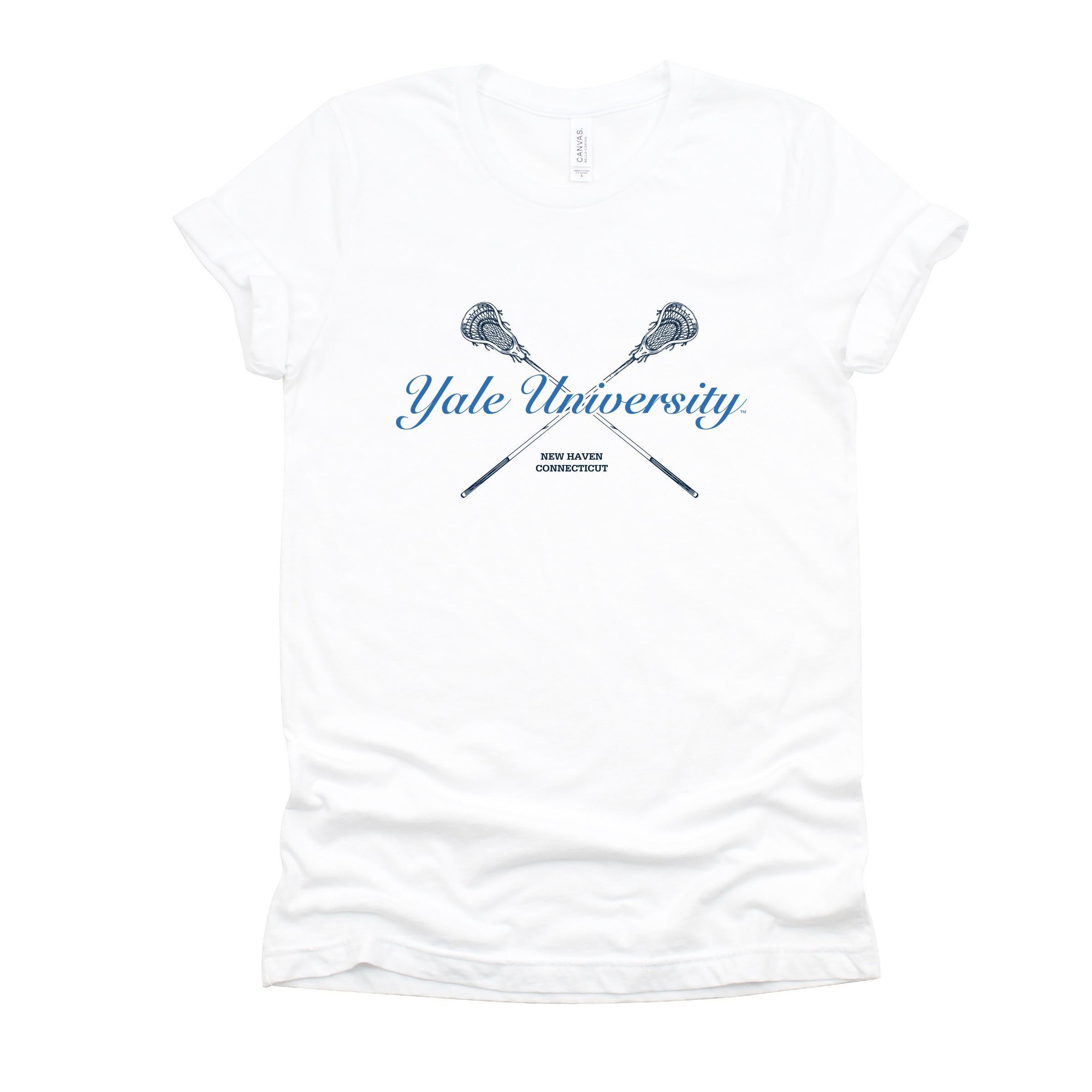 Yale University Lacrosse Sticks - Women's Short Sleeve Graphic T-Shirt