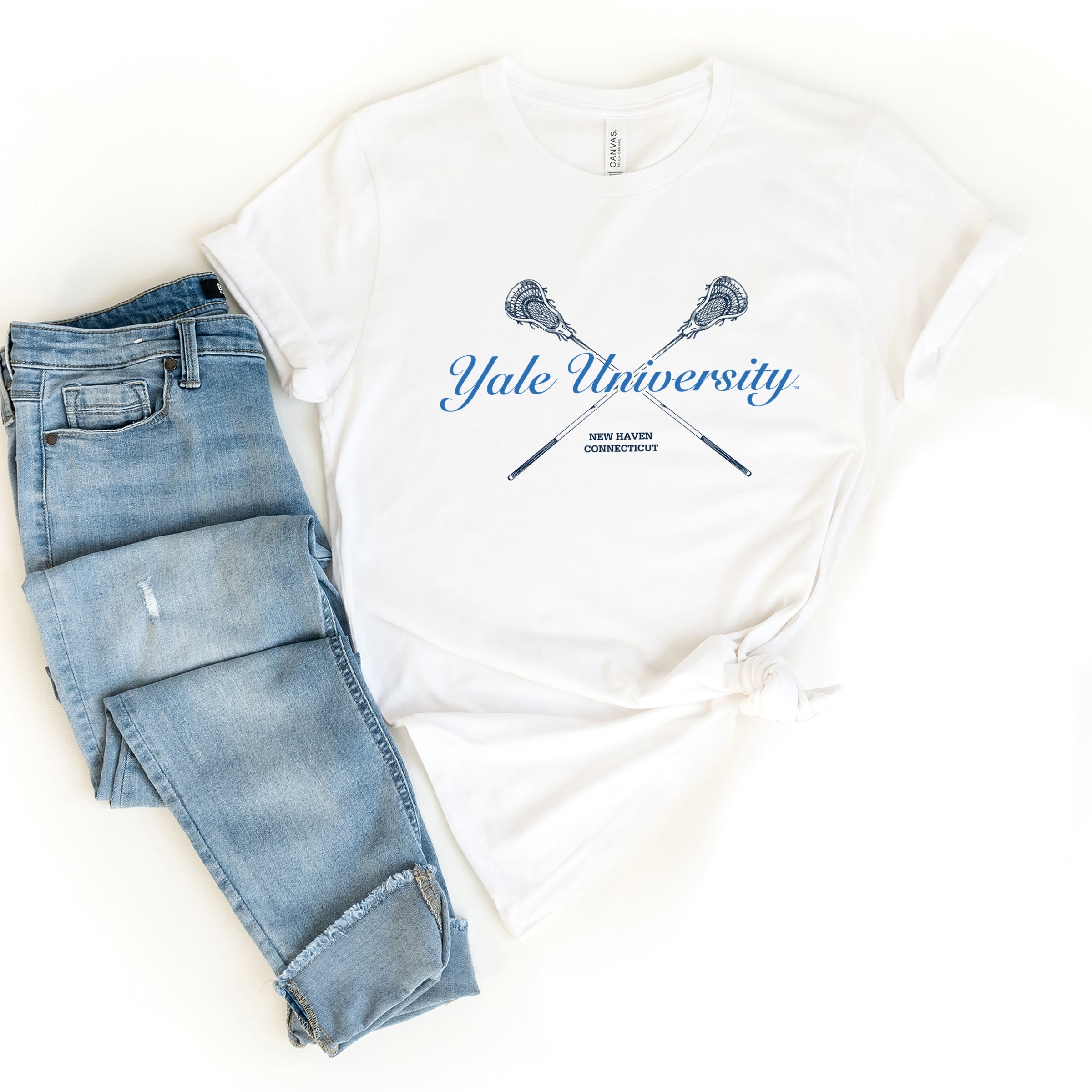 Yale University Lacrosse Sticks - Women's Short Sleeve Graphic T-Shirt