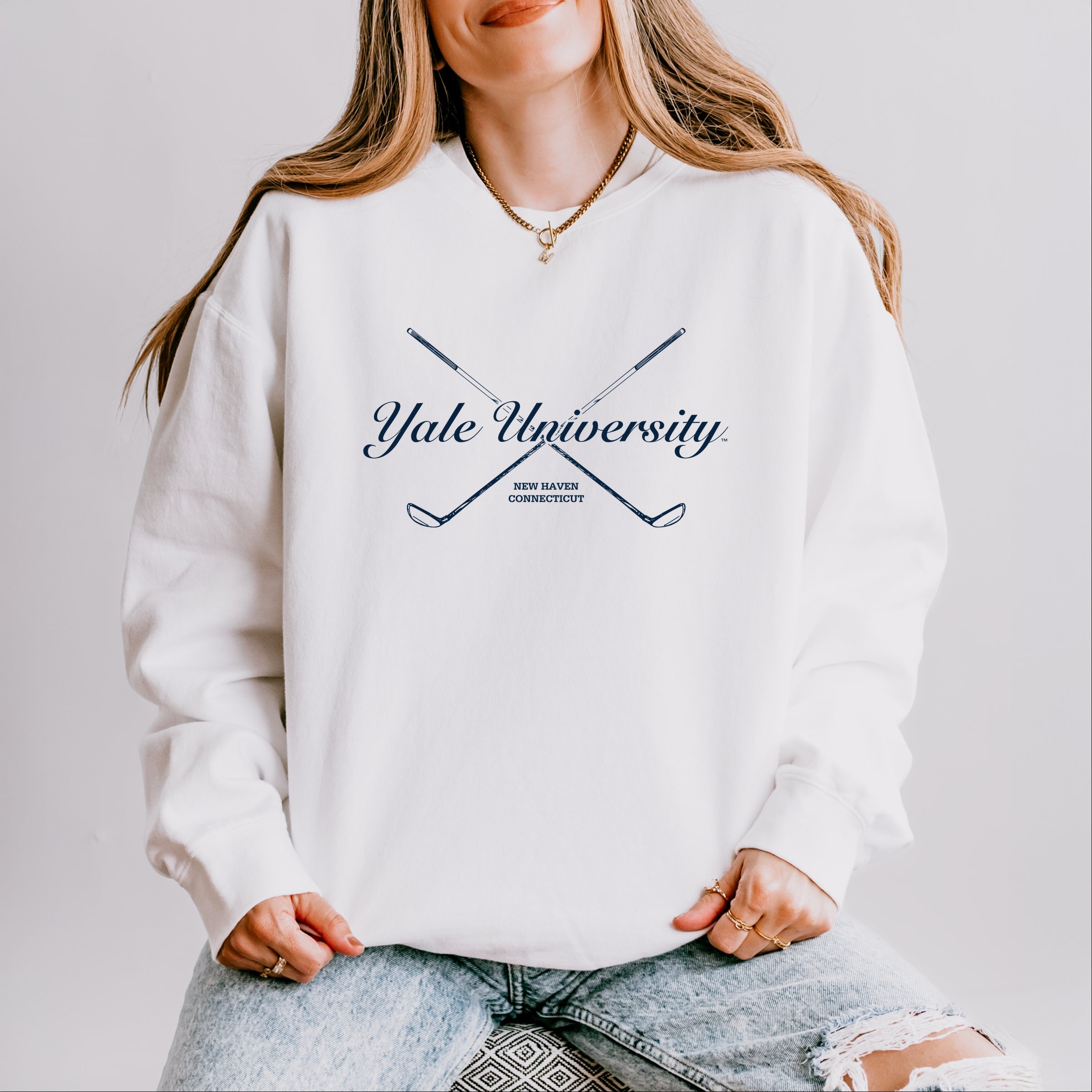 Yale University Golf Clubs - Women's Lightweight Garment Dyed Sweatshirt