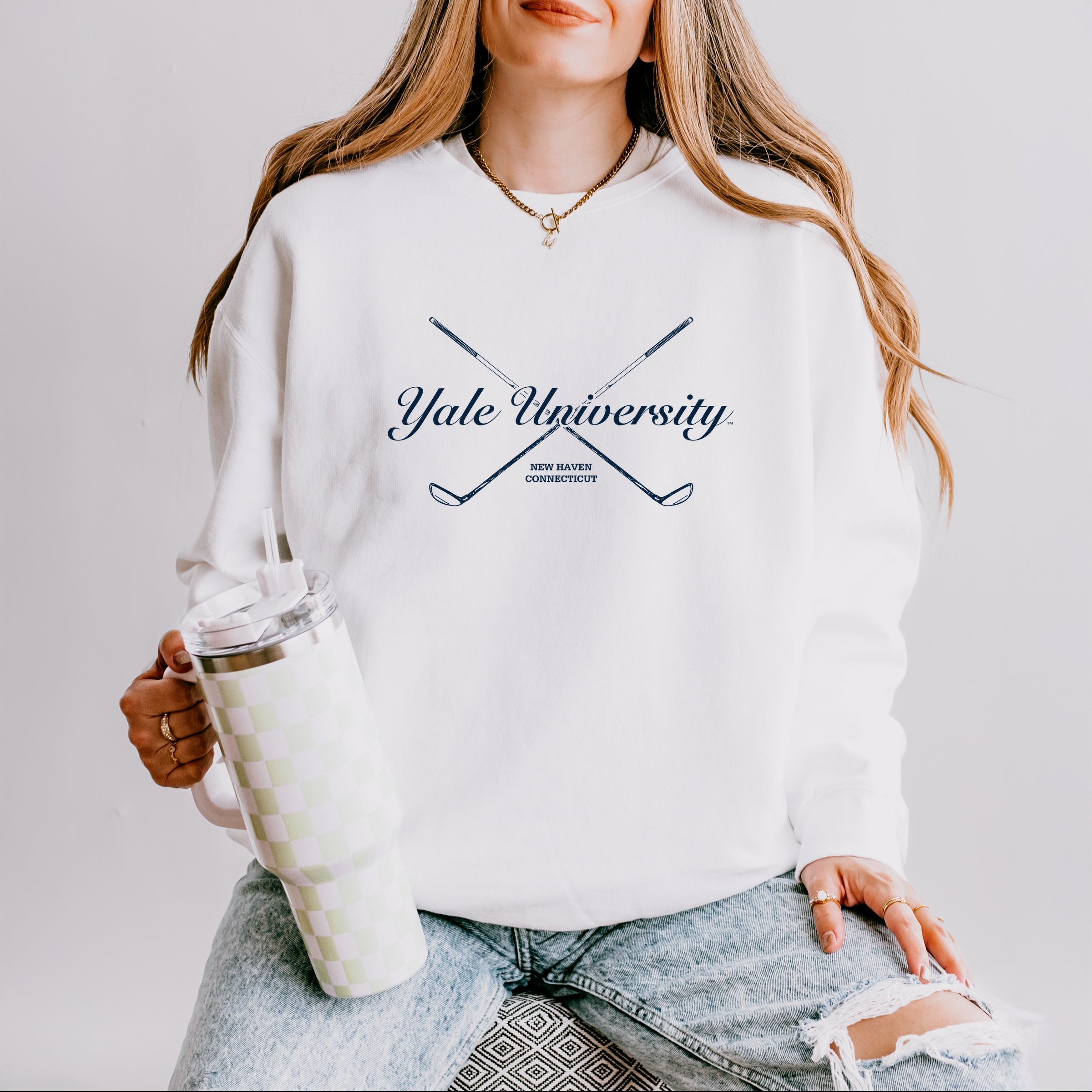 Yale University Golf Clubs - Women's Lightweight Garment Dyed Sweatshirt