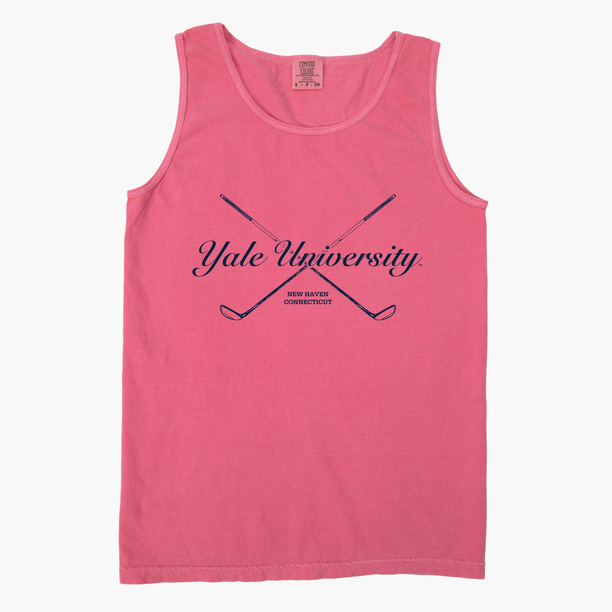 Yale University Golf Clubs - Women's Garment Dyed Graphic Tank Top