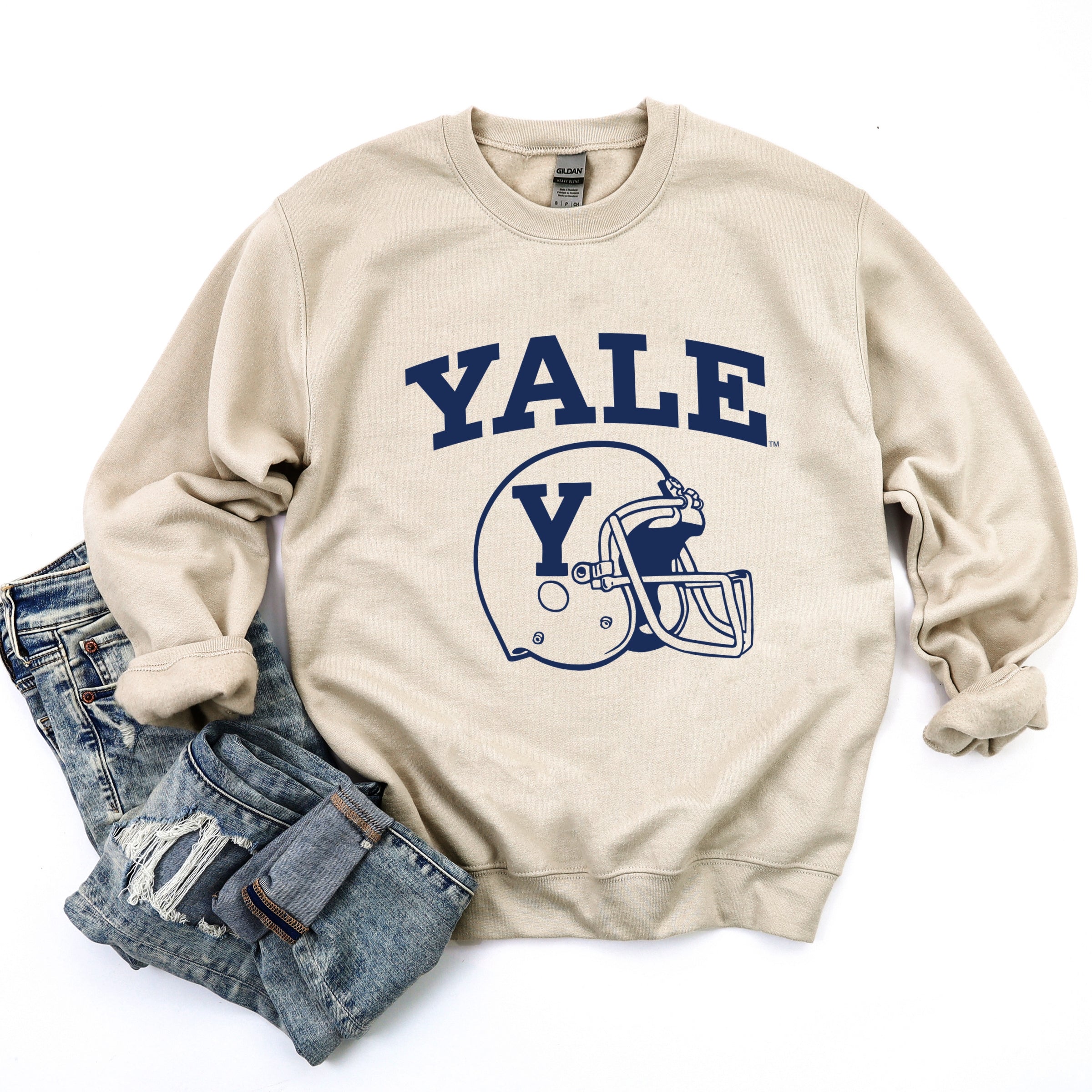 Yale Football Helmet - Women's Graphic Sweatshirt