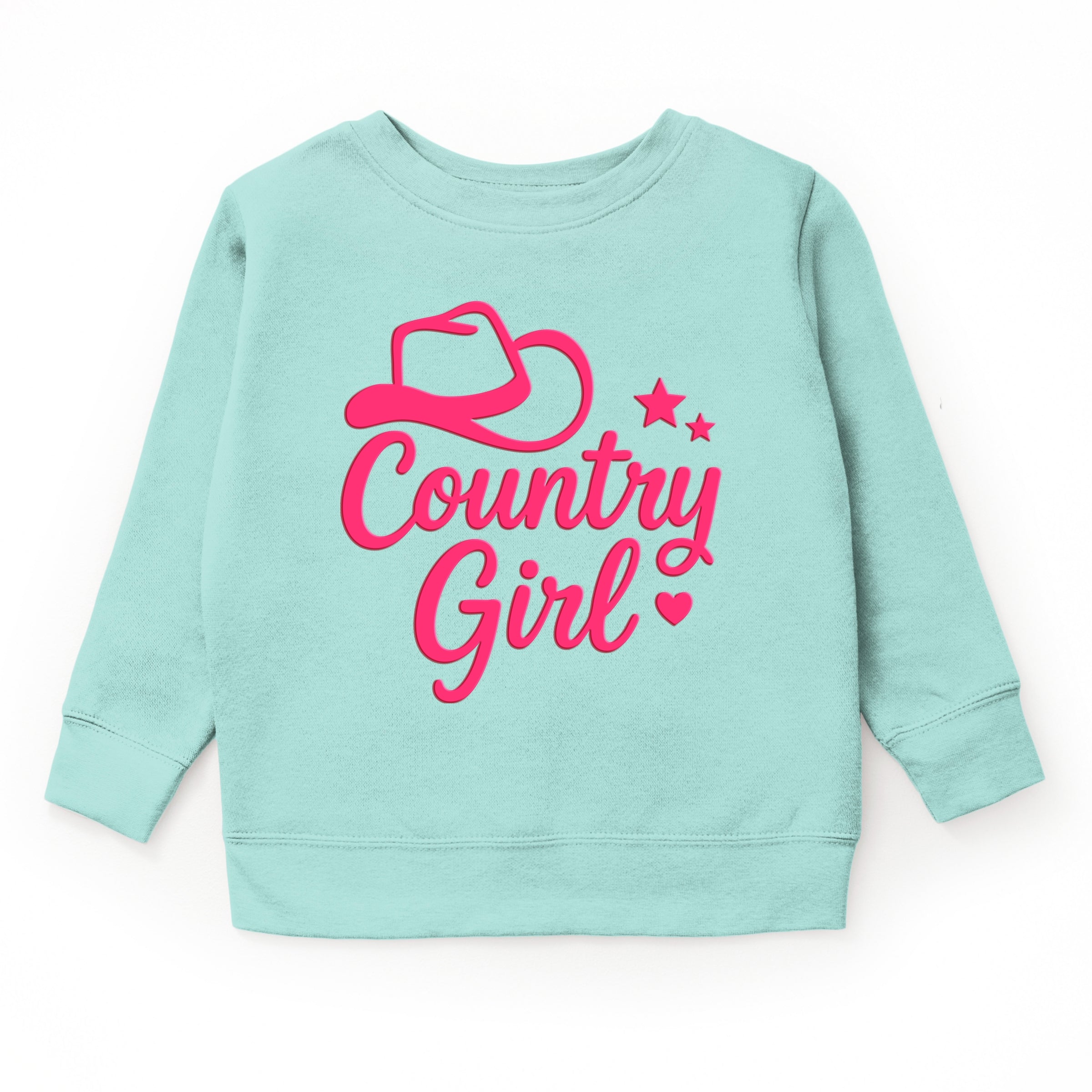 Country Girl Hat Puff Print - Youth Graphic Sweatshirt