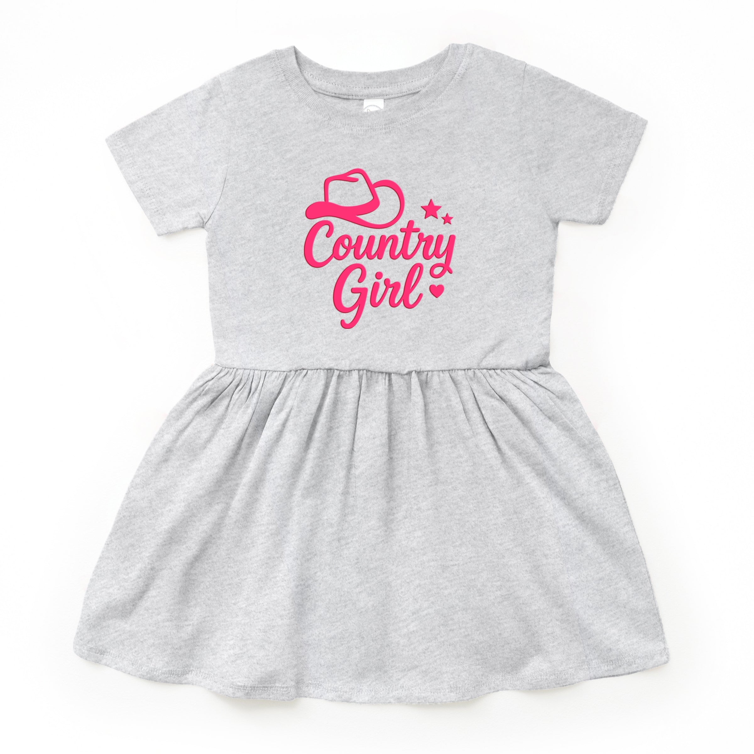 Country Girl Hat Puff Print - Toddler Graphic Dress