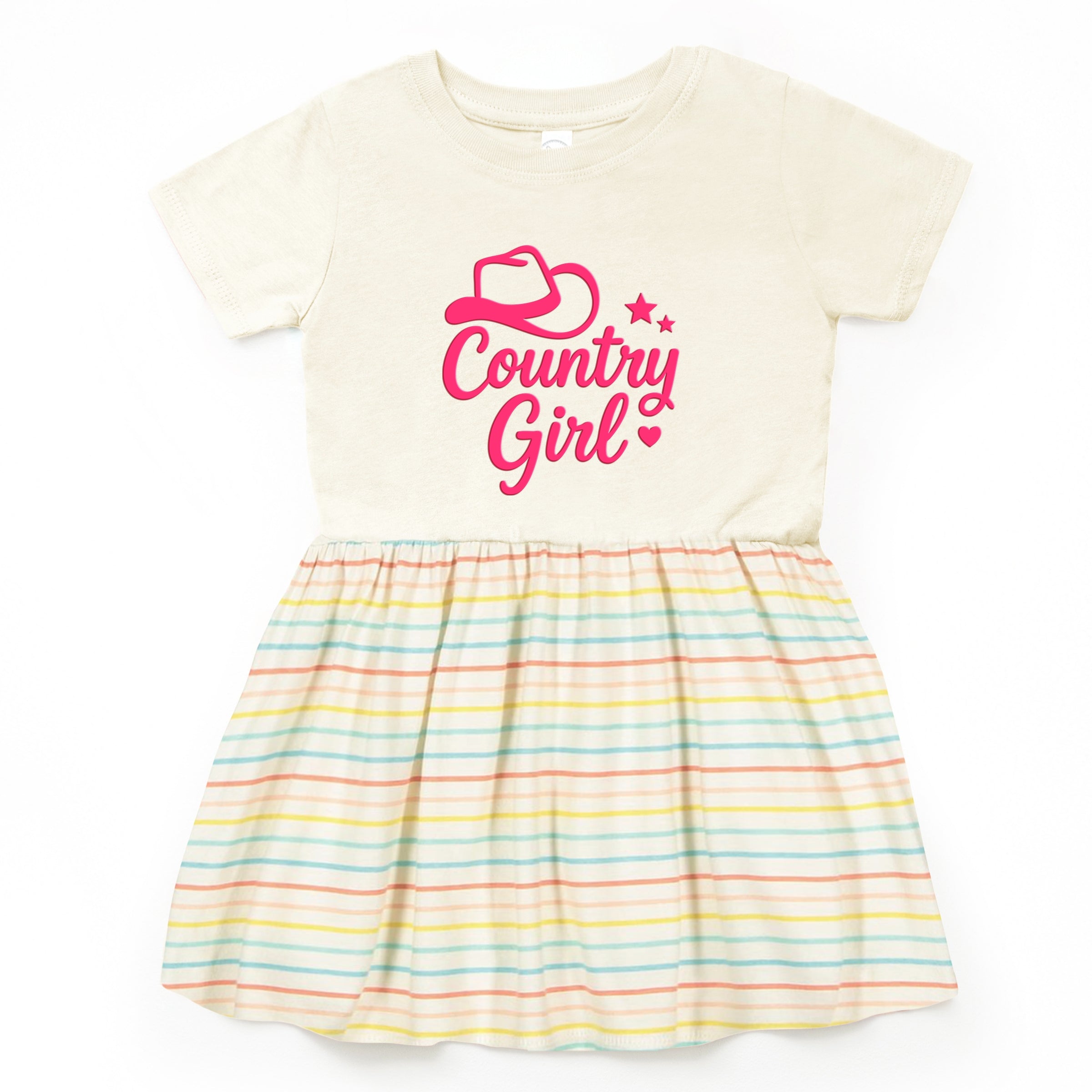 Country Girl Hat Puff Print - Toddler Graphic Dress