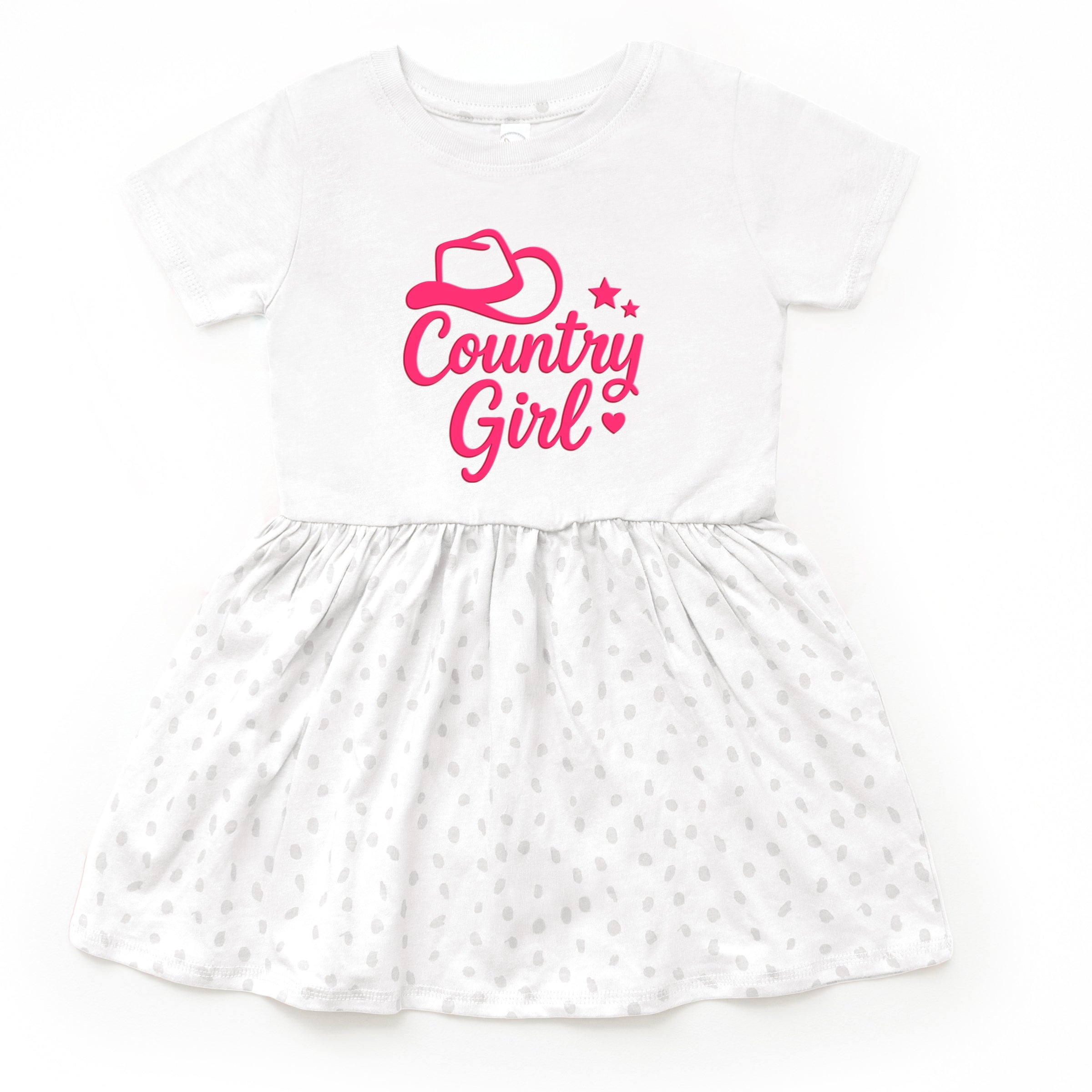 Country Girl Hat Puff Print - Toddler Graphic Dress