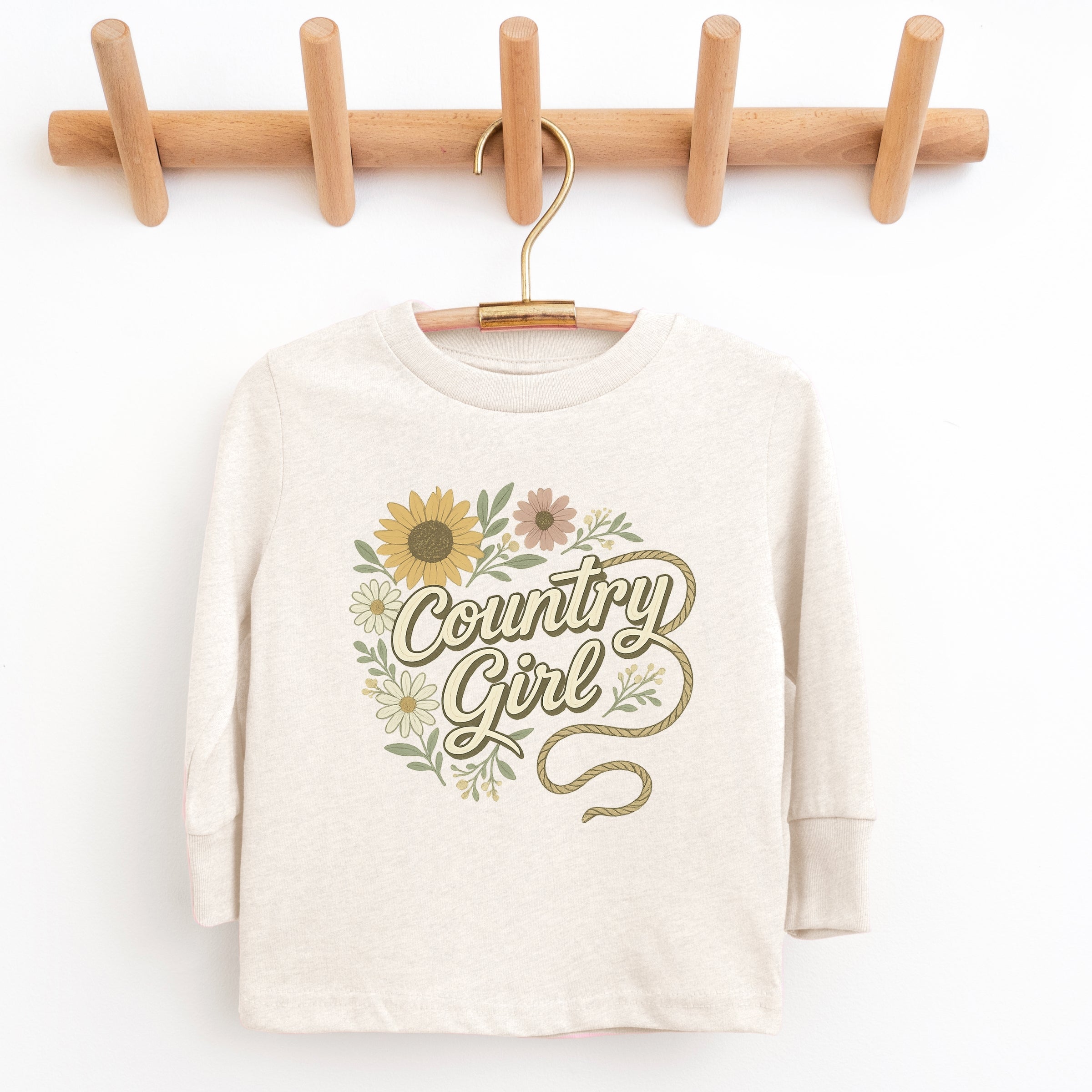 Country Girl Rope Watercolor - Youth Long Sleeve Graphic T-Shirt