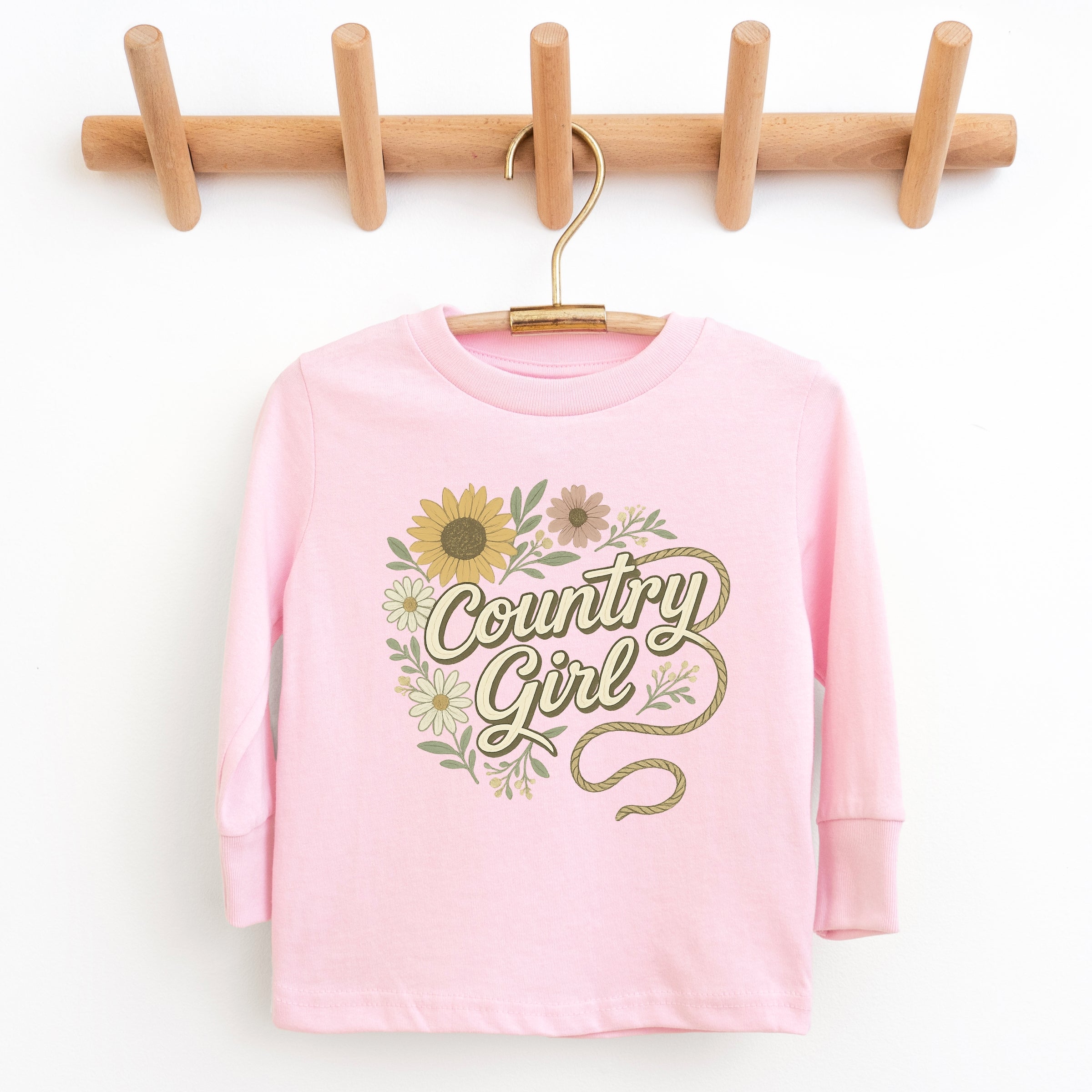 Country Girl Rope Watercolor - Youth Long Sleeve Graphic T-Shirt