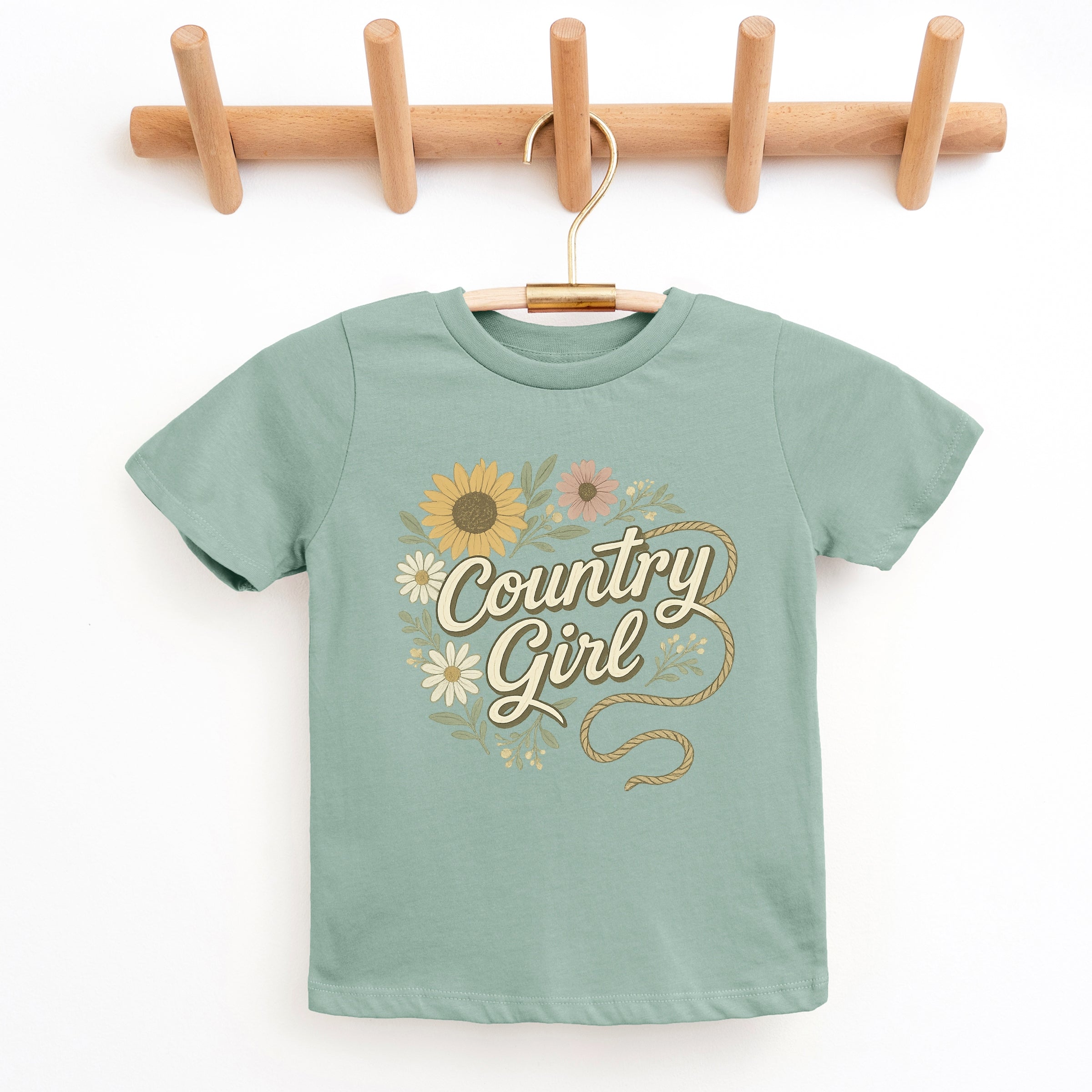 Country Girl Rope Watercolor - Youth Short Sleeve Graphic T-Shirt