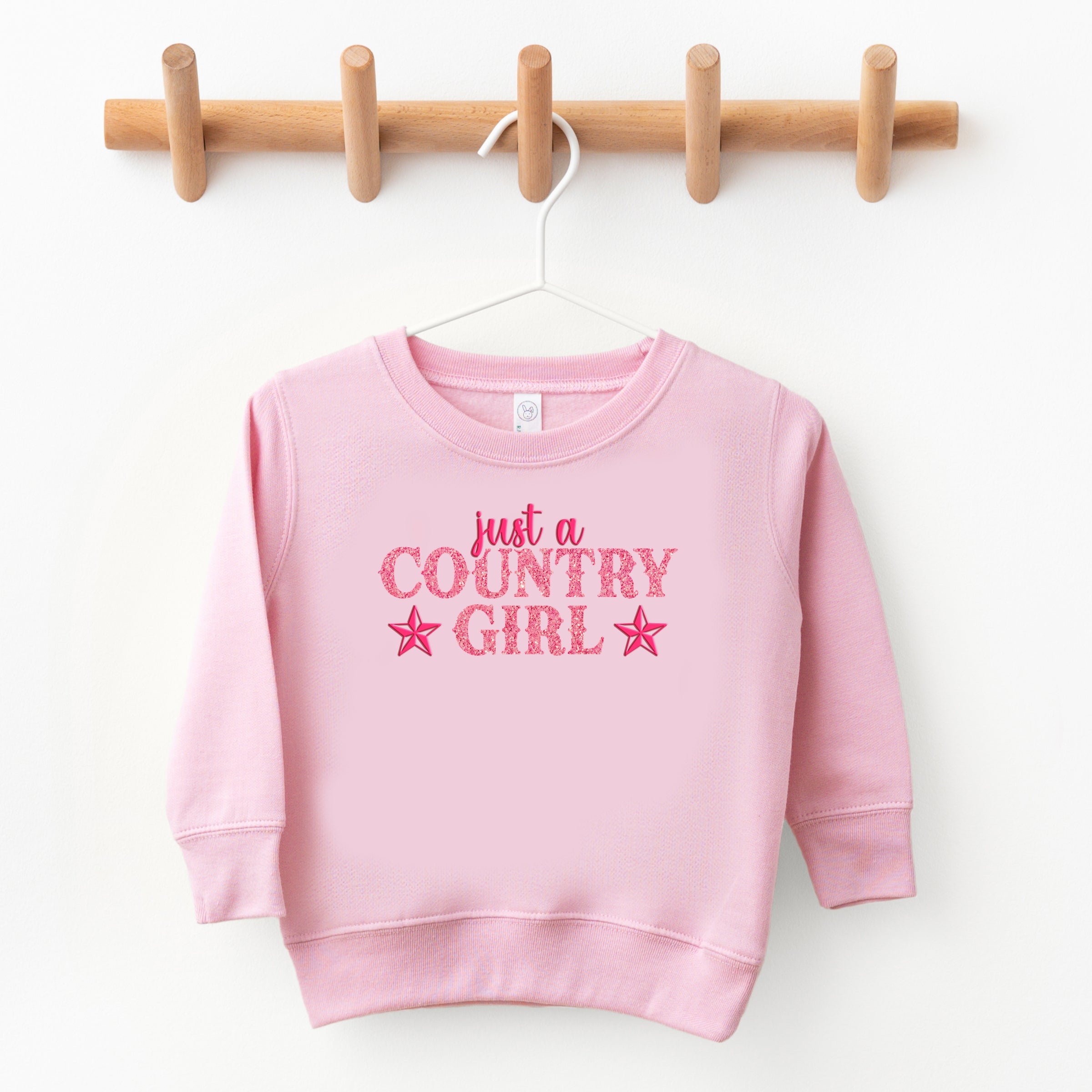 Just A Country Girl Stars Glitter/Puff Print - Toddler Graphic Sweatshirt