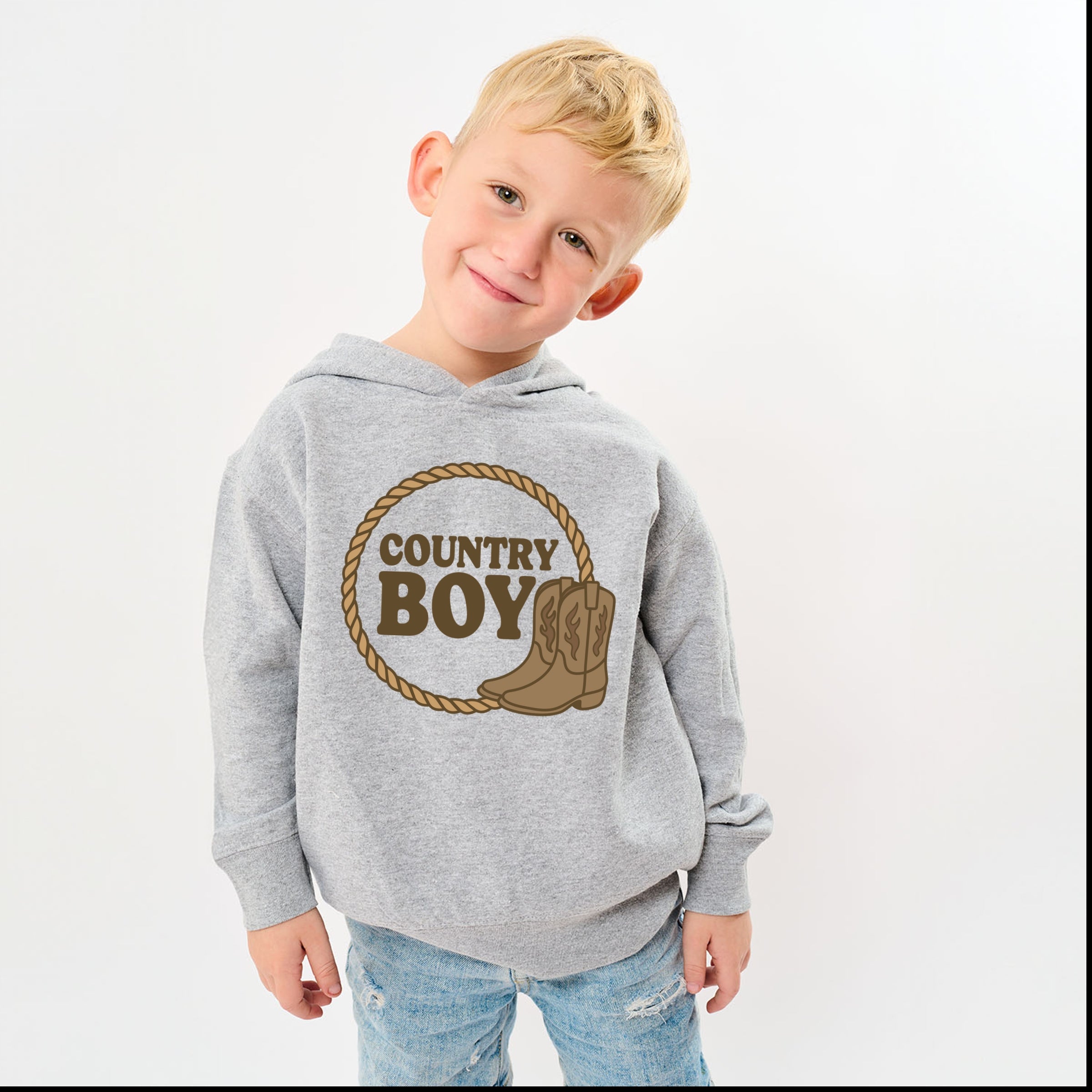 Country Boy Rope and Boots - Toddler Hoodie