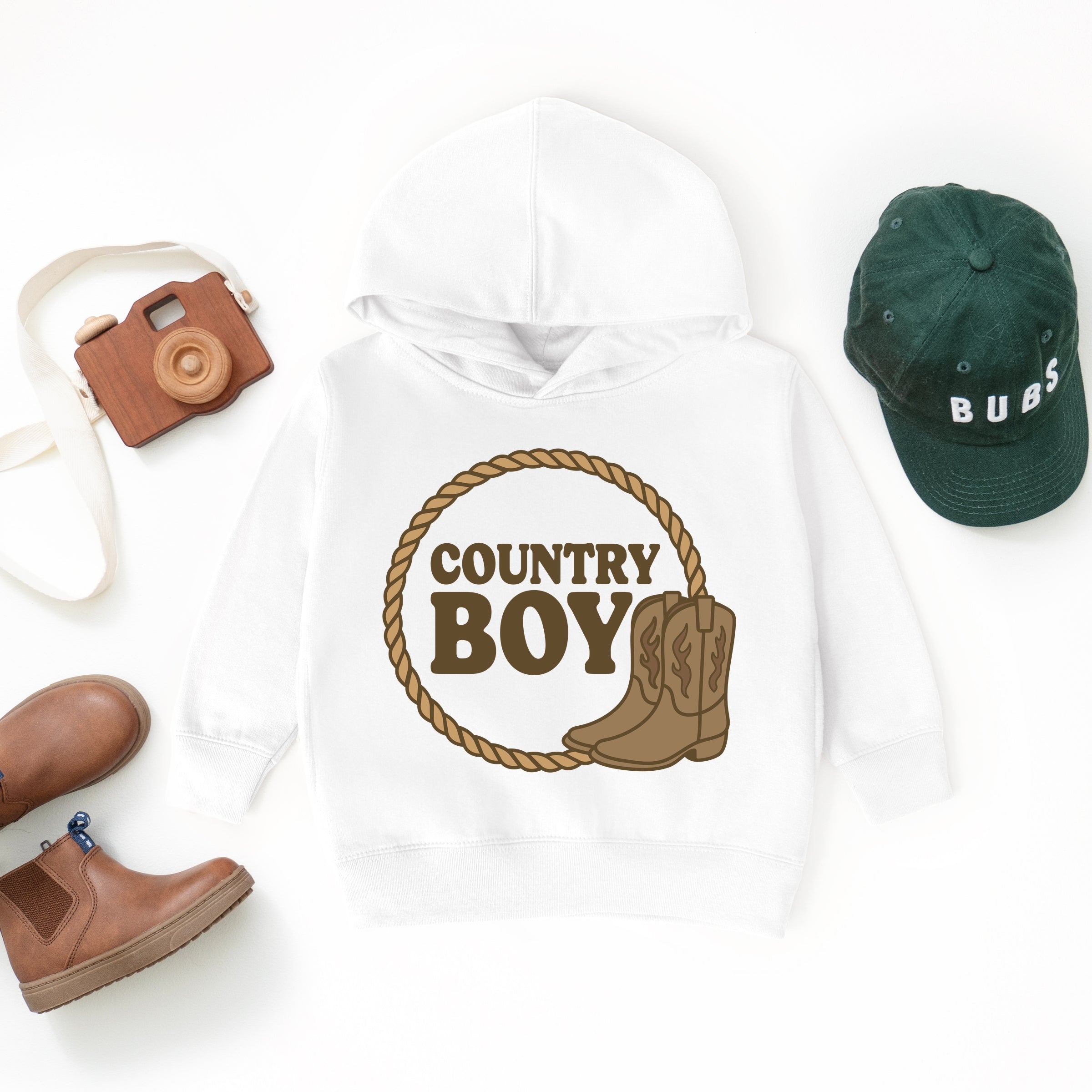 Country Boy Rope and Boots - Toddler Hoodie