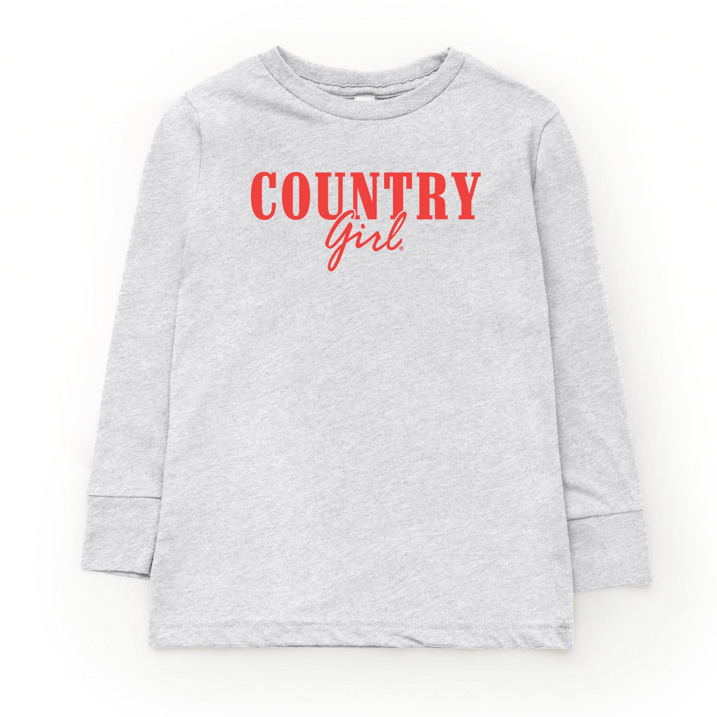 Country Girl Puff Print - Youth Long Sleeve Graphic T-Shirt