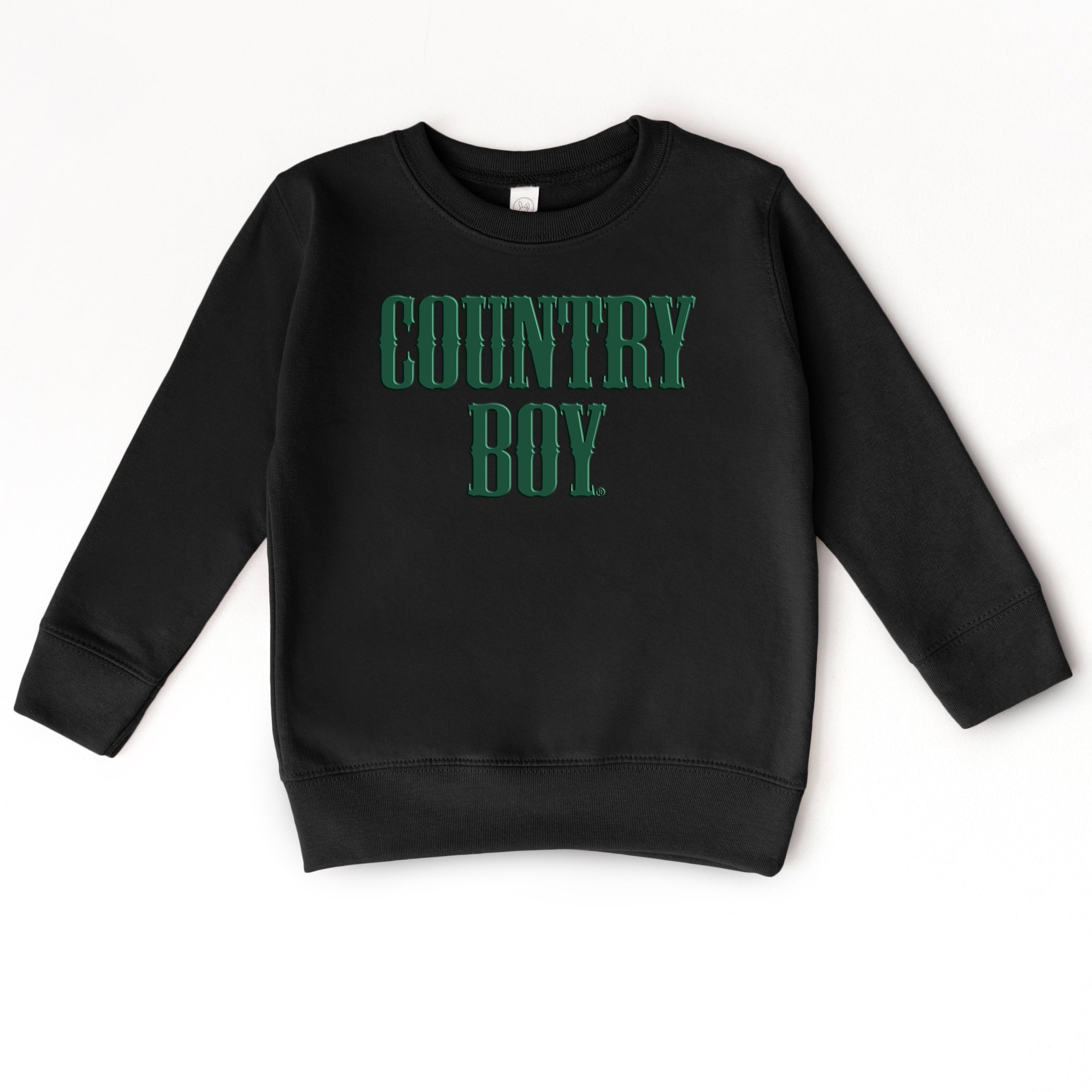 Country Boy Puff Print - Toddler Graphic Sweatshirt and Youth Graphic Sweatshirt